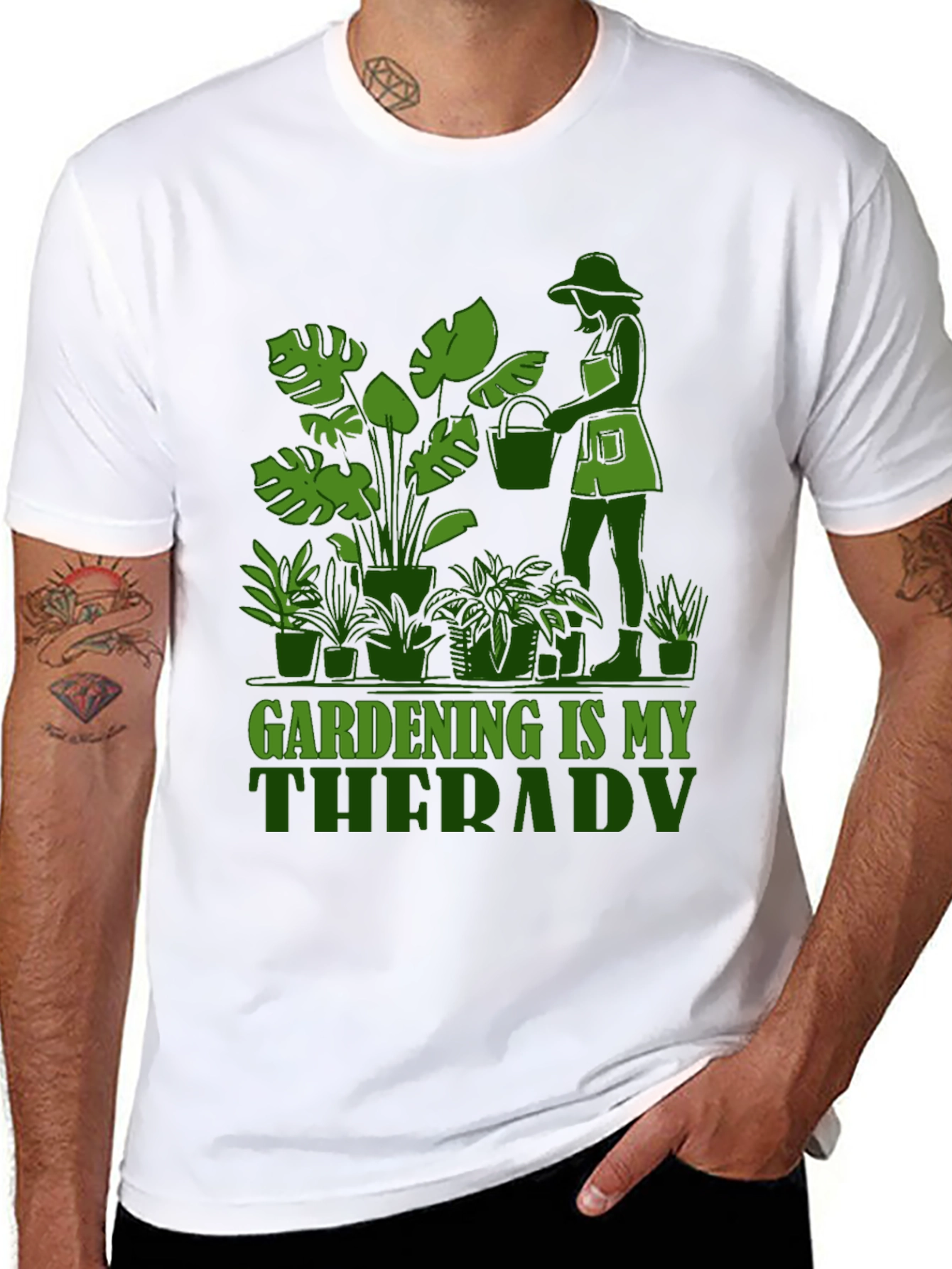 Black Gardening is My Therapy Graphic Tee view 8