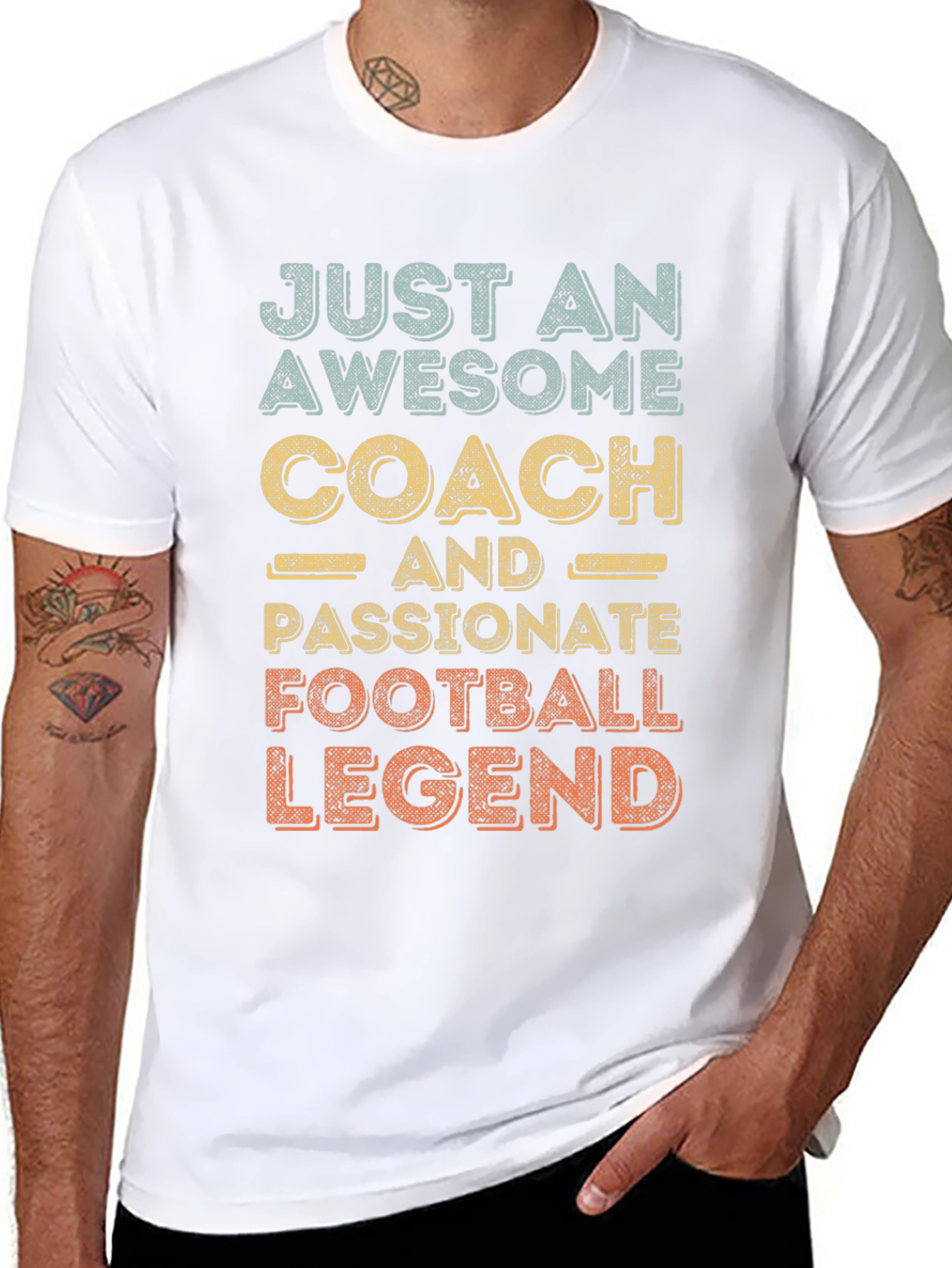 Black Awesome Coach Football Legend Graphic Tee view 8