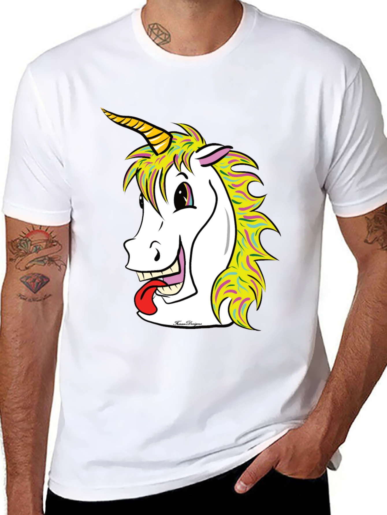 Black Unicorn Graphic Tee - Men's Black T-Shirt view 8