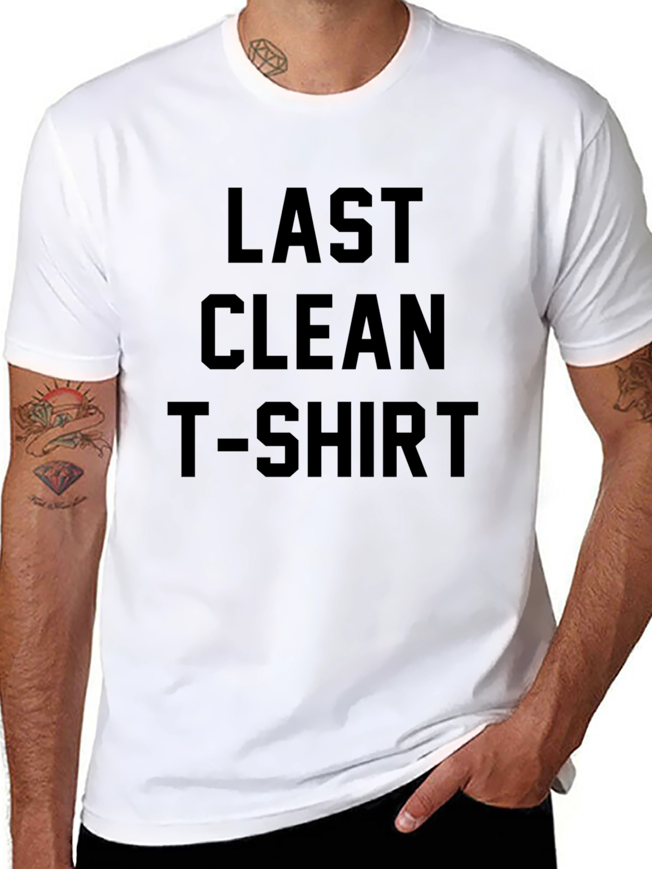 Black Last Clean T-Shirt Graphic Tee view 8