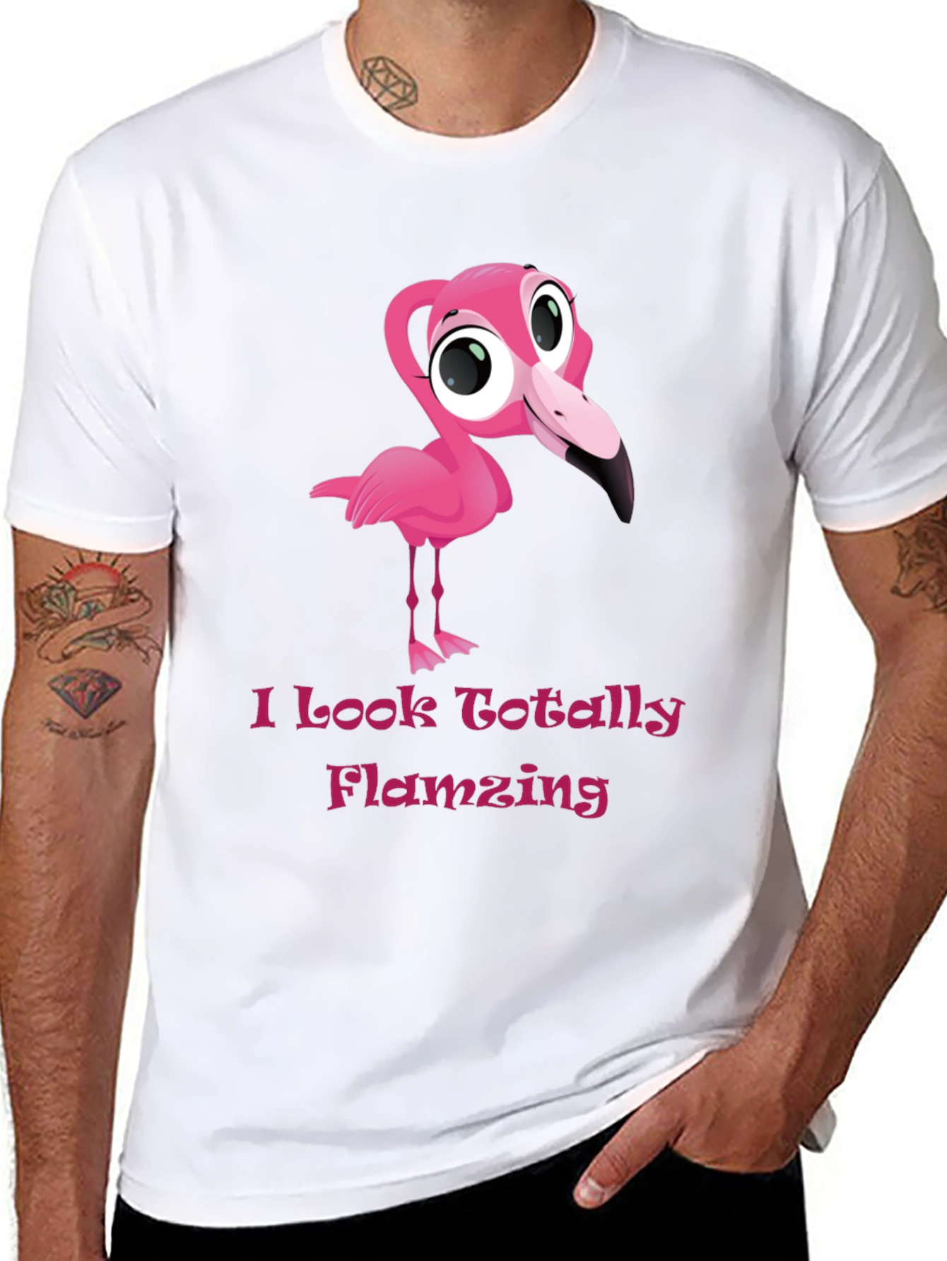 Black Flamingo Graphic Tee - Totally Flamazing T-Shirt view 8