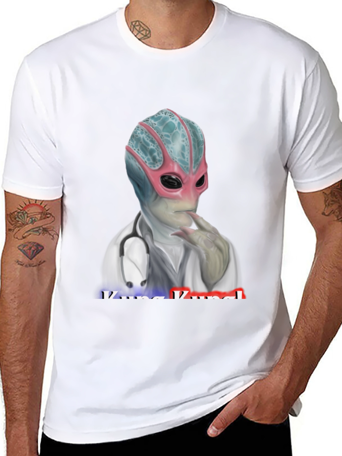 Black Alien Doctor T-Shirt - Medical Humor Tee view 8