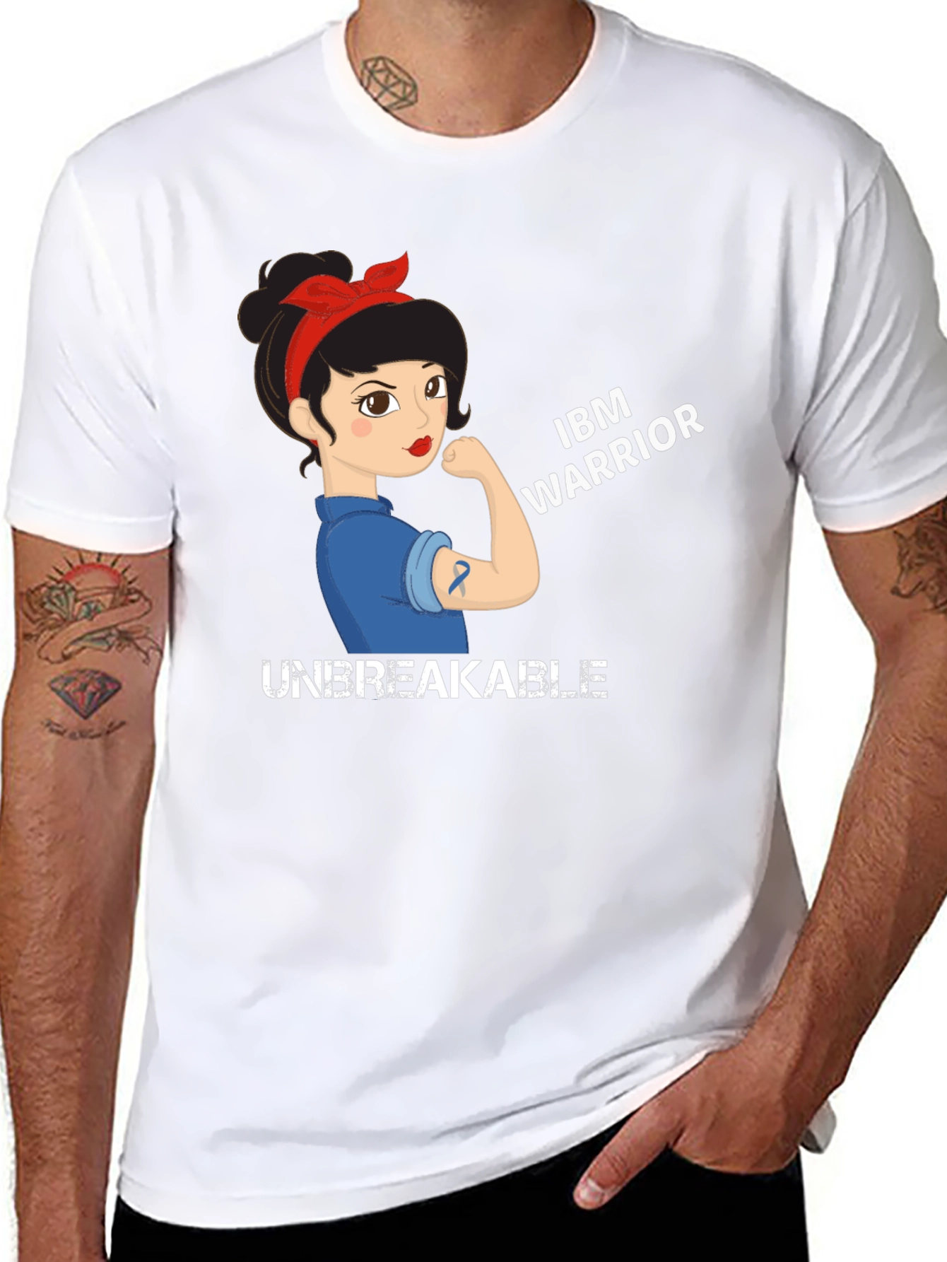 Black IBM Warrior Graphic Tee - Unbreakable Design view 8