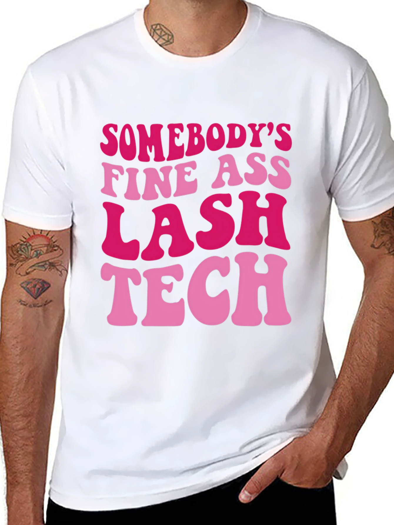 Black Funny Lash Tech T-Shirt - Somebody's Fine Ass Lash Tech view 8