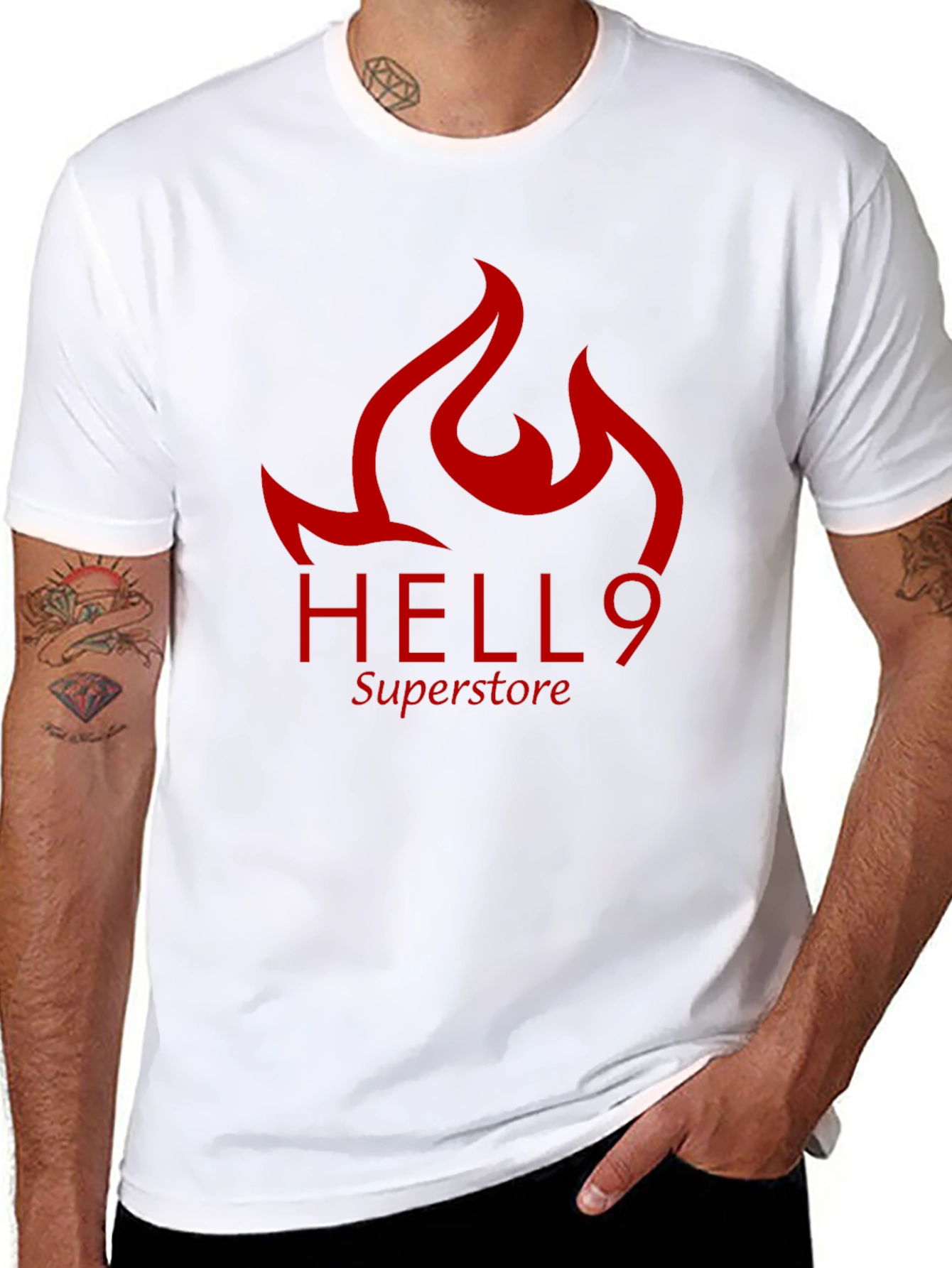 Black Hello9 Superstore Graphic T-Shirt - Bold Design view 8
