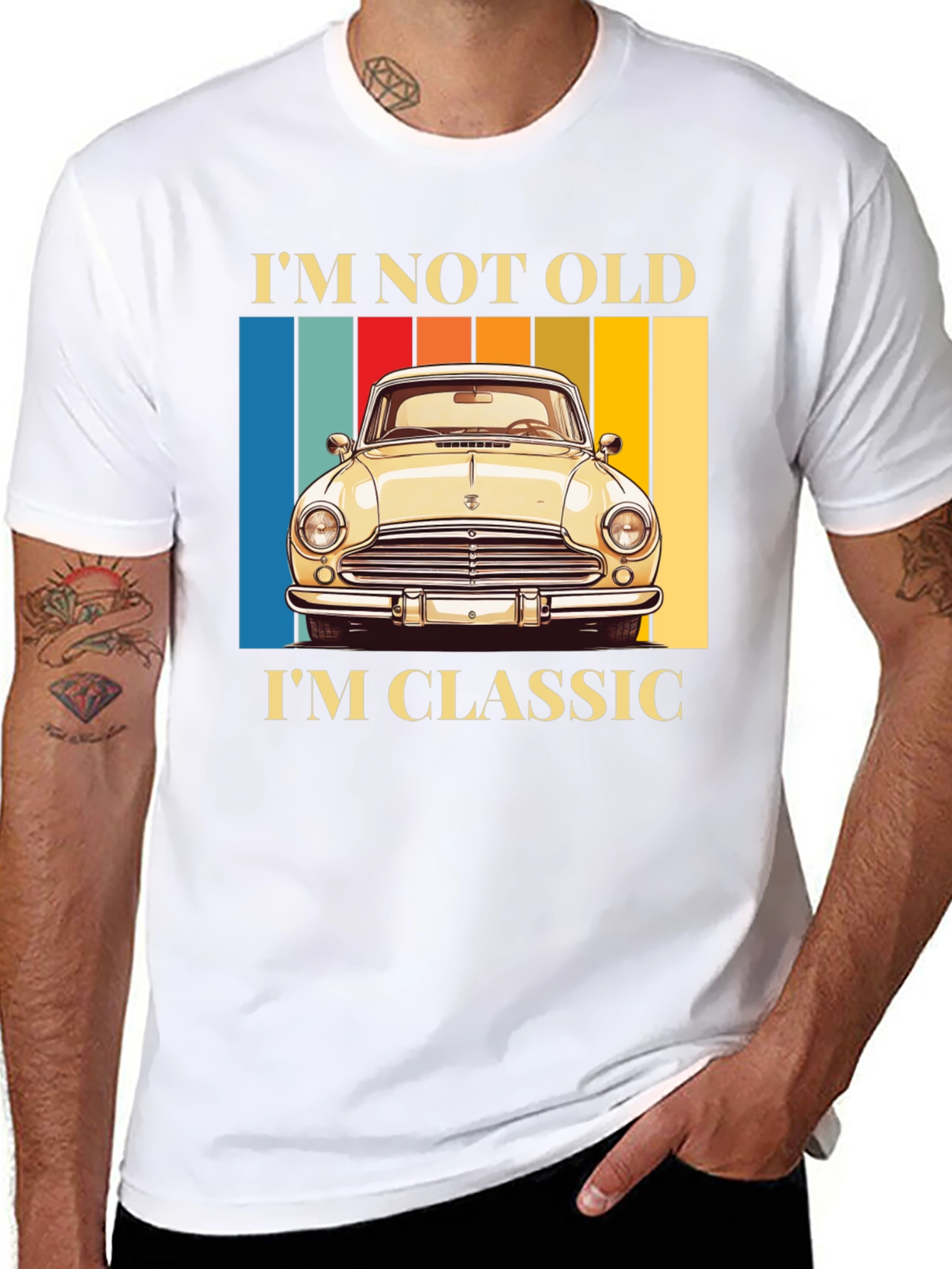 Black Classic Car T-Shirt - I'm Not Old, I'm Classic view 8