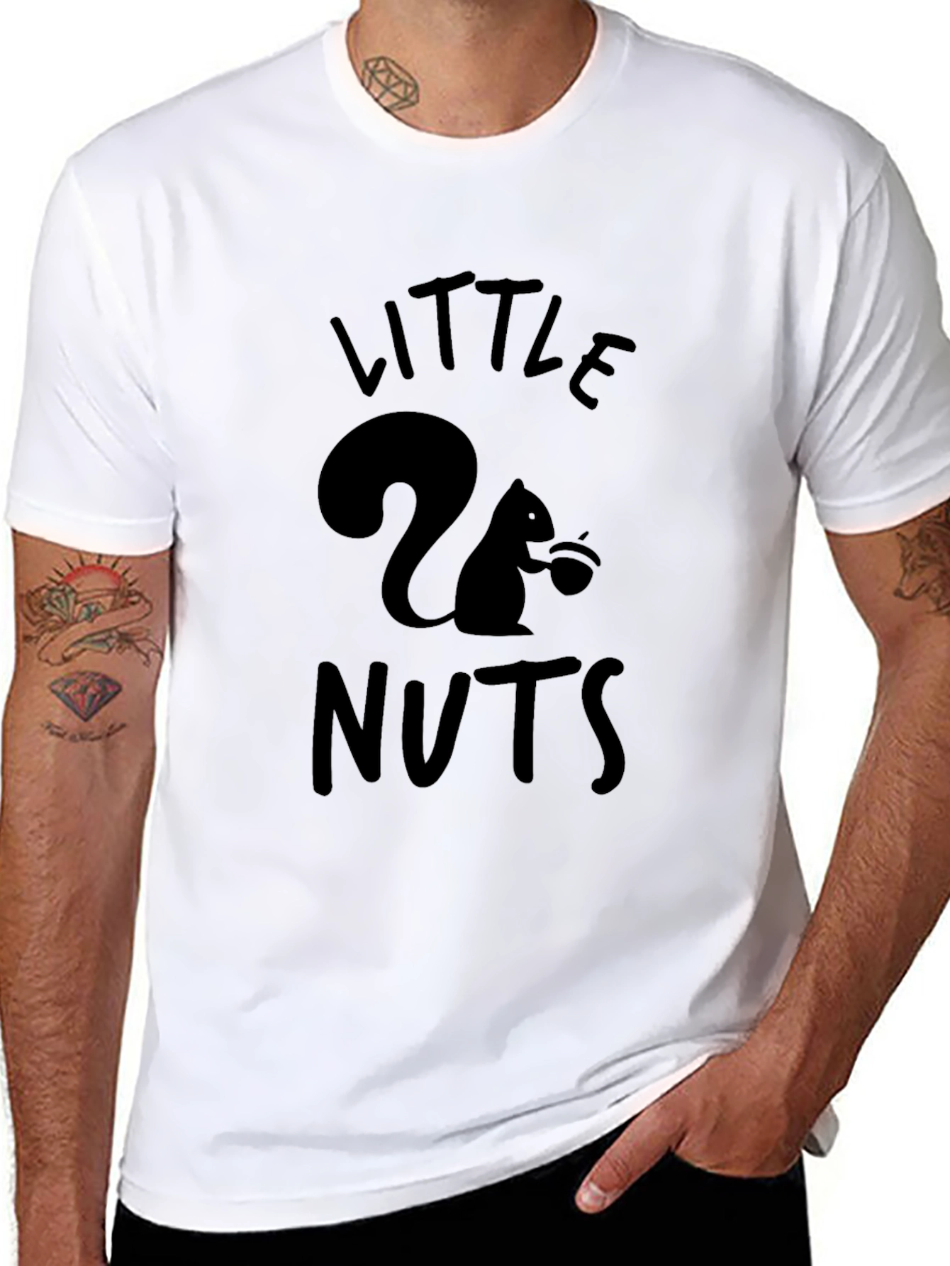 Black Little Nuts Squirrel Graphic Tee - Black view 8
