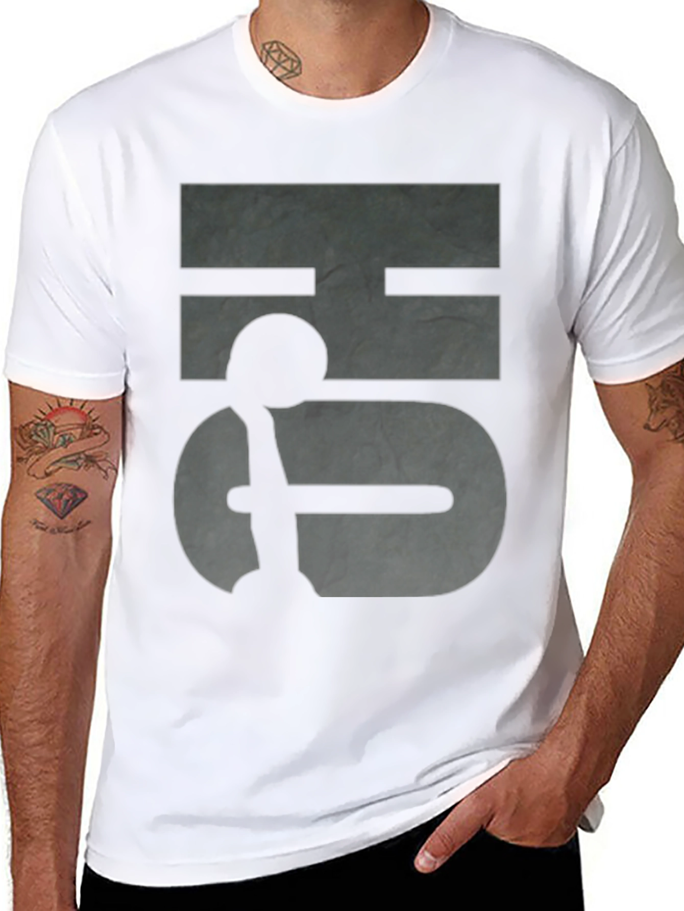 Black Abstract Graphic Print Black T-Shirt view 8