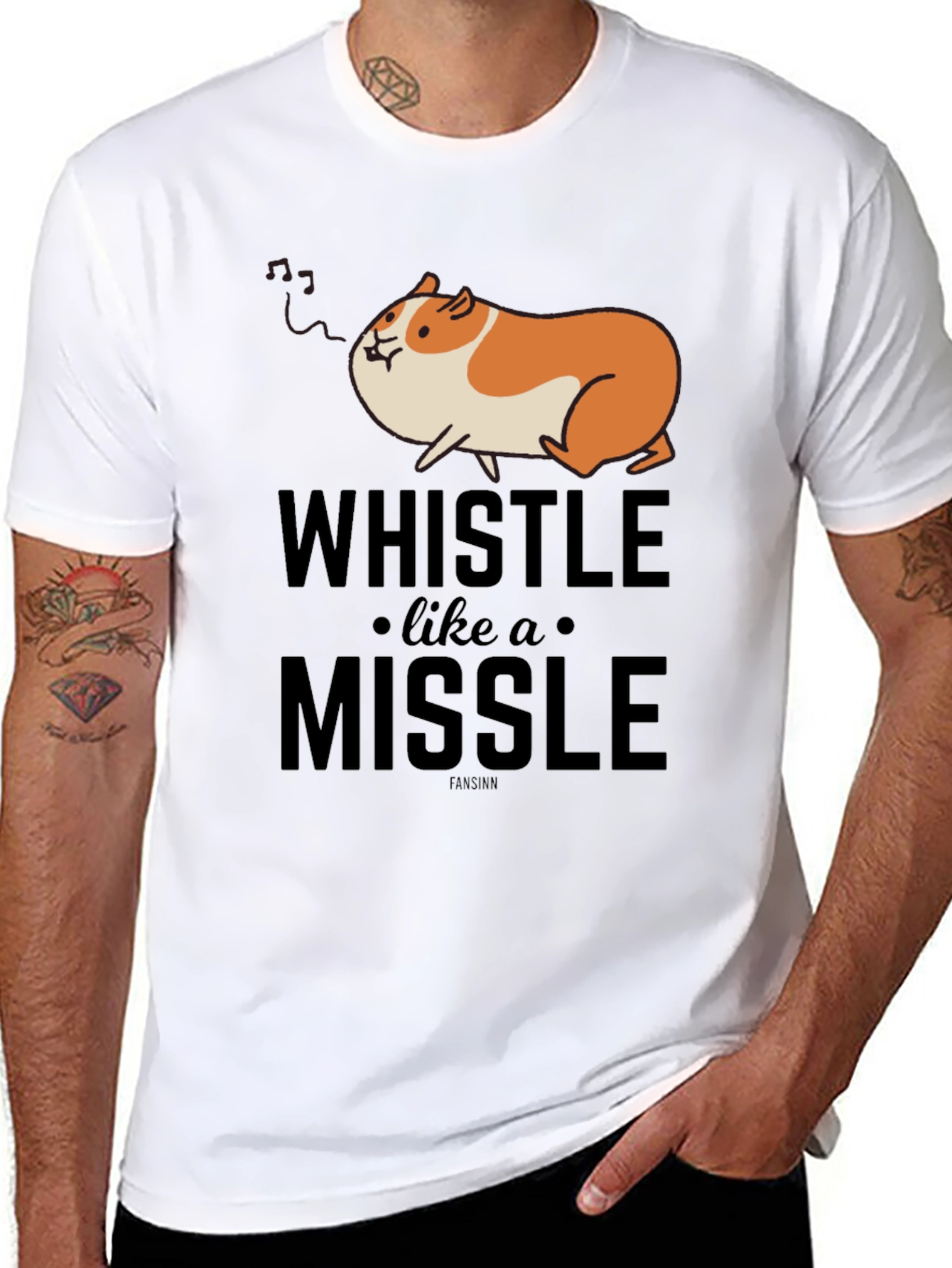 Whistle Like a Missile Funny Guinea Pig T-Shirt - 8
