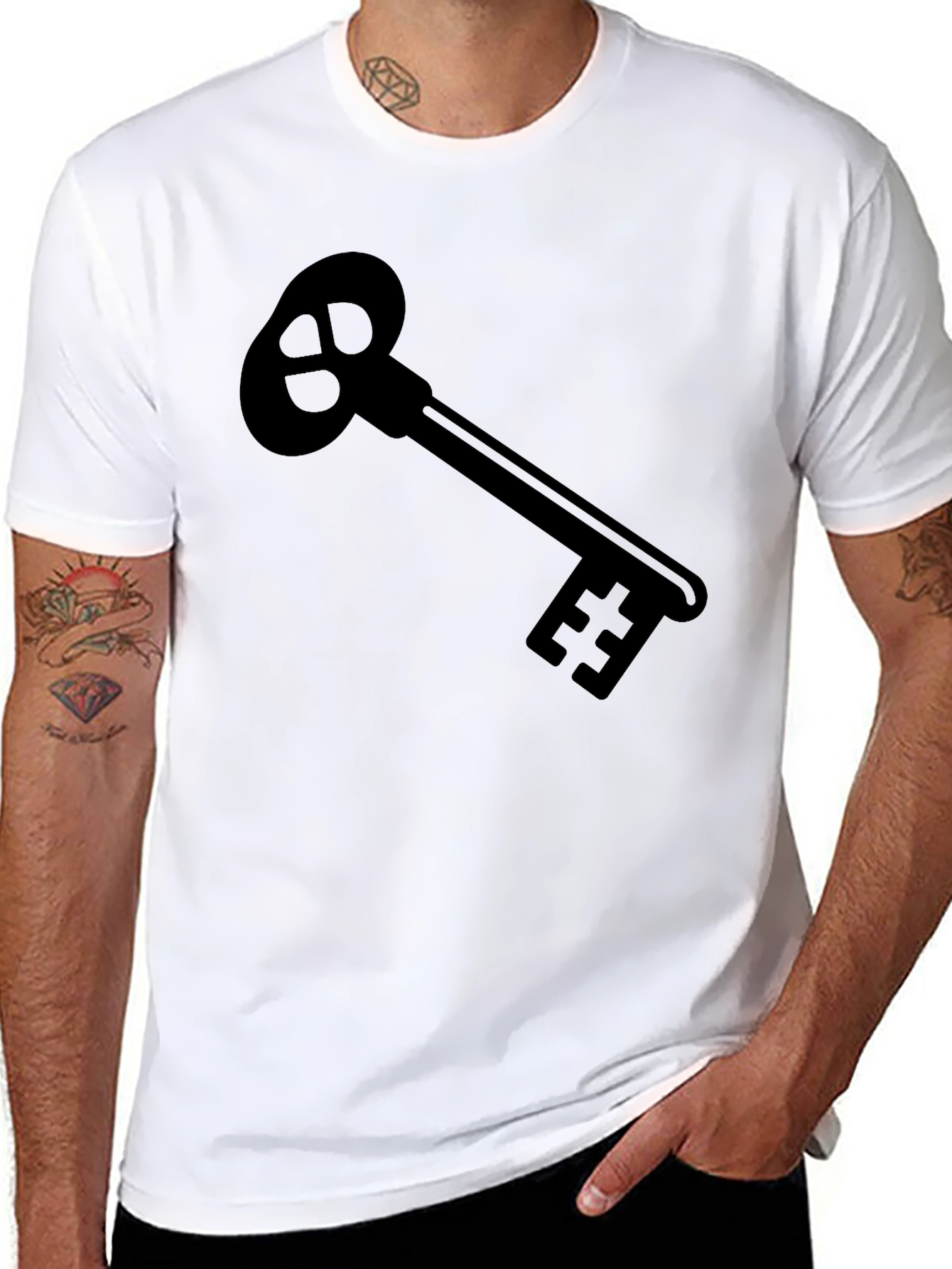 Black Black Key Graphic Tee - Stylish Cotton T-Shirt view 8