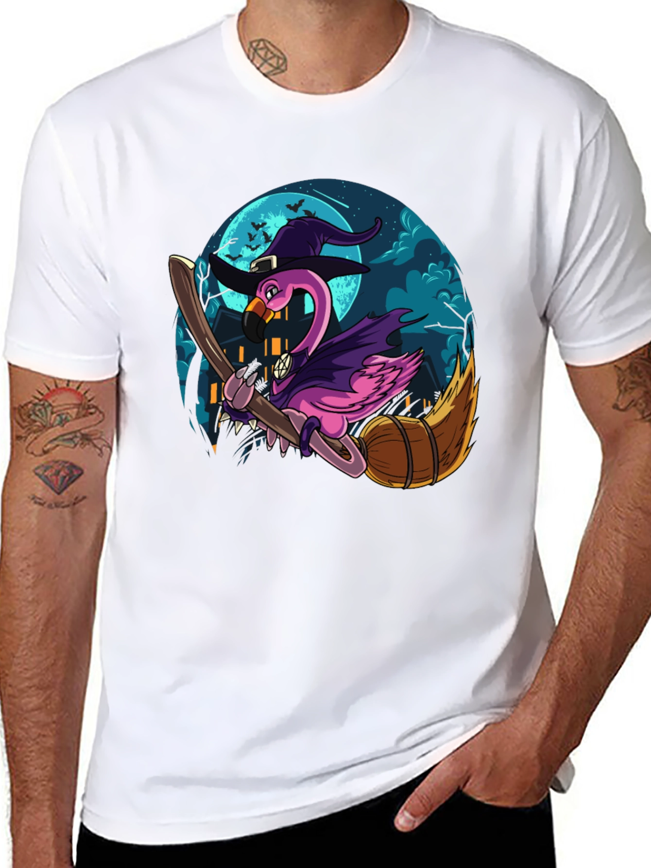 Black Witch Flamingo Graphic Tee view 8