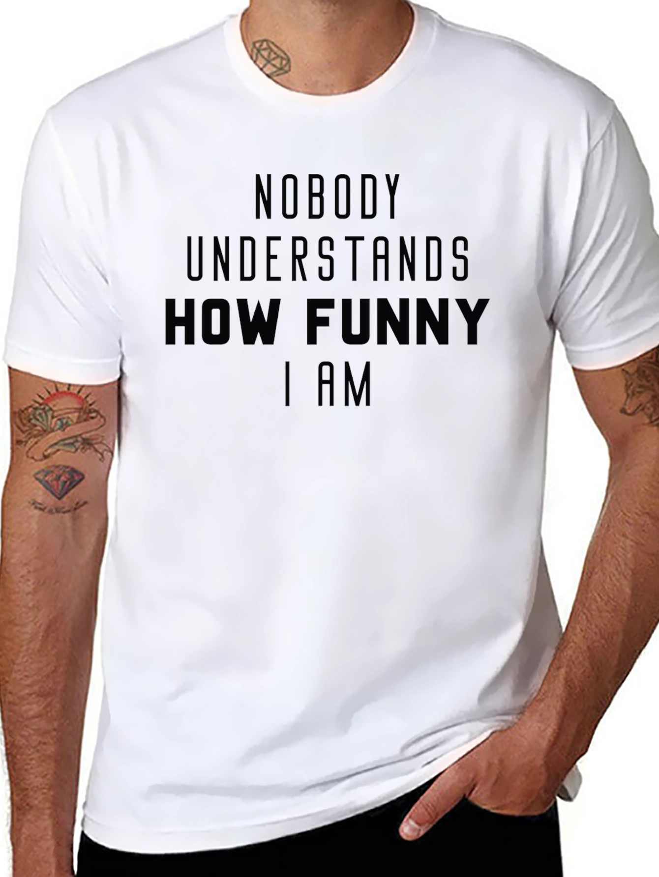 Black Funny Sarcastic Graphic T-Shirt - Nobody Understands How Funny I Am view 8