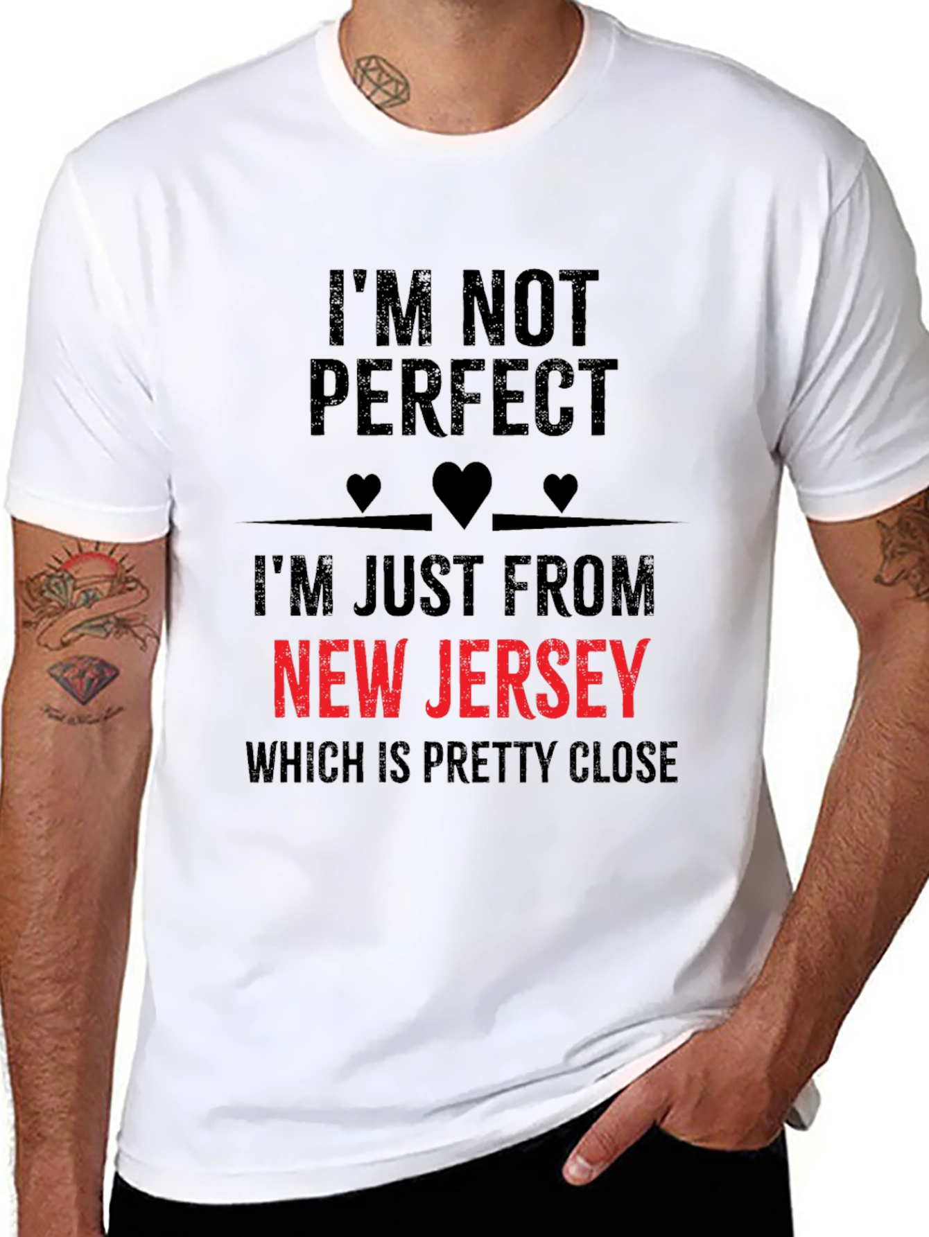 Black I'm Not Perfect New Jersey T-Shirt view 8