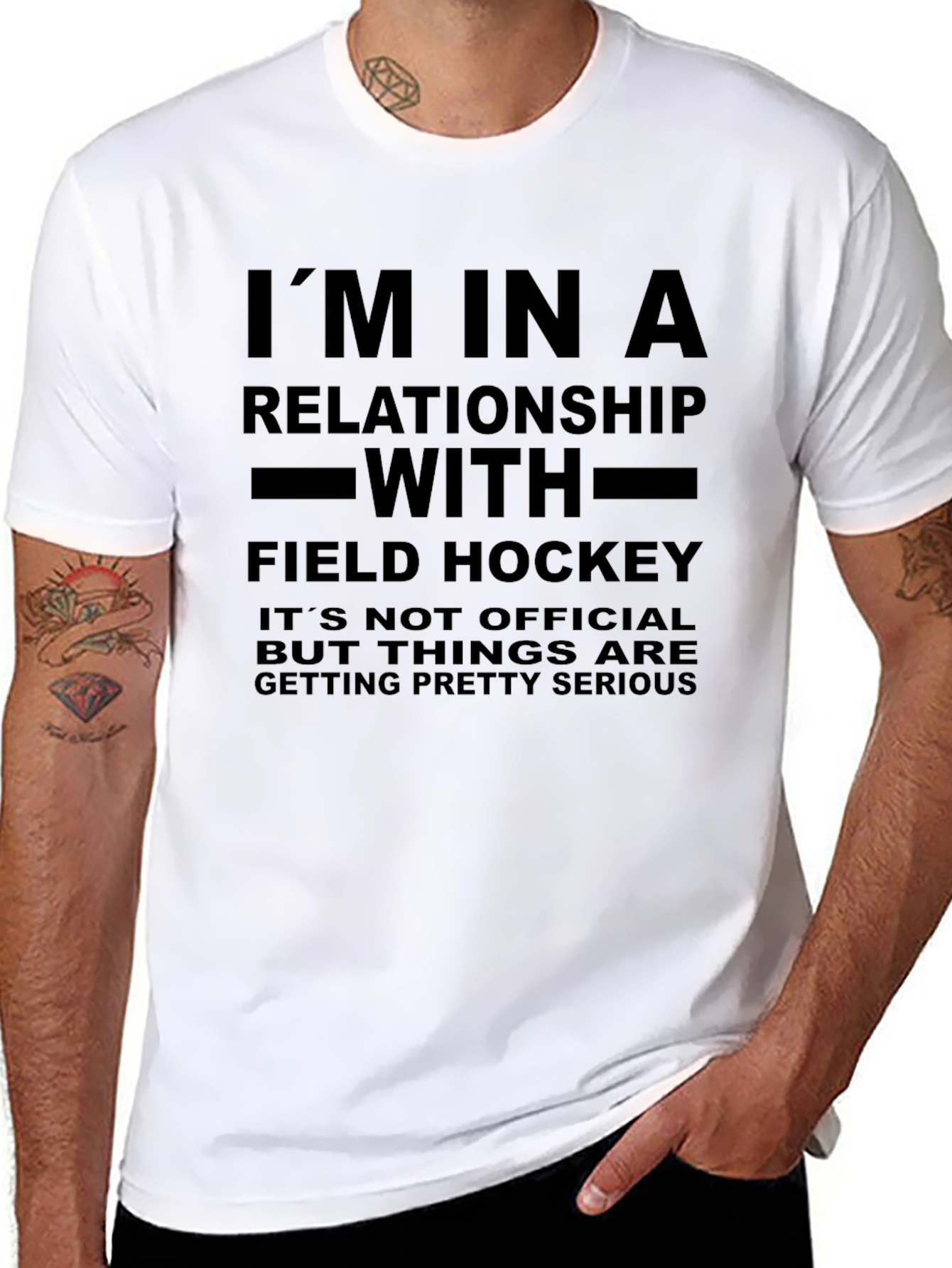 Black Field Hockey Relationship T-Shirt - Funny Sports Tee view 8
