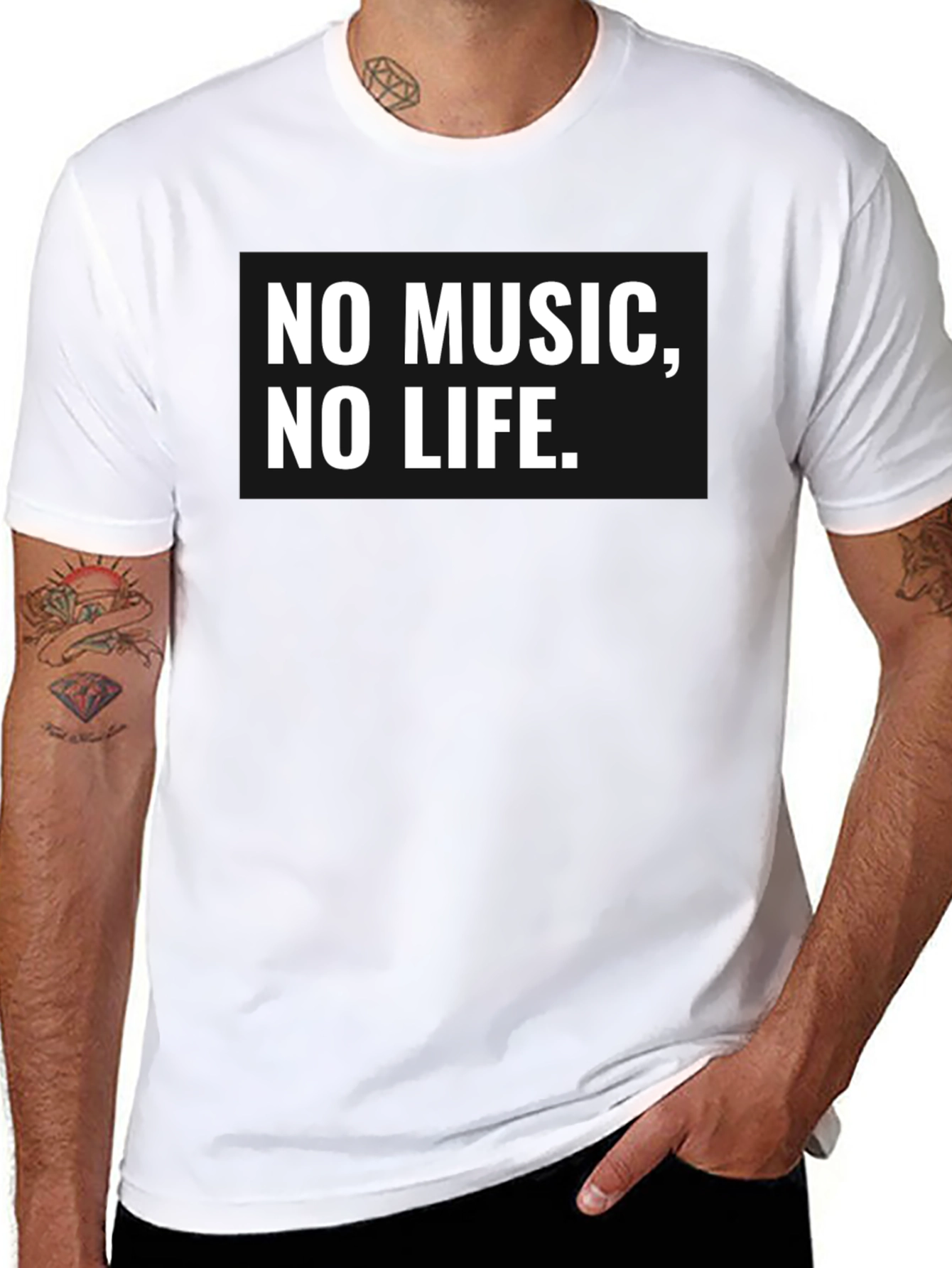 Black No Music, No Life - Graphic T-Shirt view 8