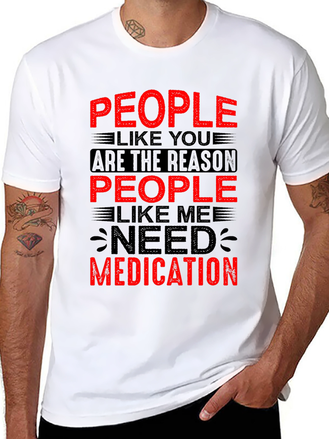 Black People Like You Need Medication Graphic T-Shirt view 8