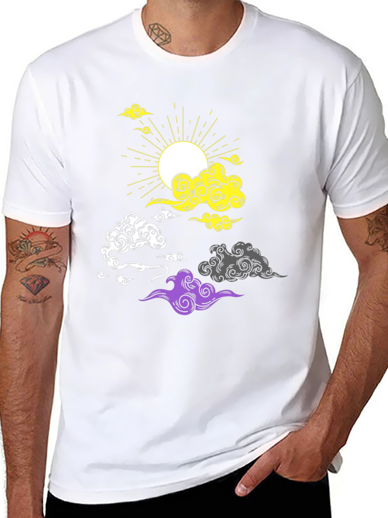 Black Nonbinary Pride Cloud T-Shirt view 8