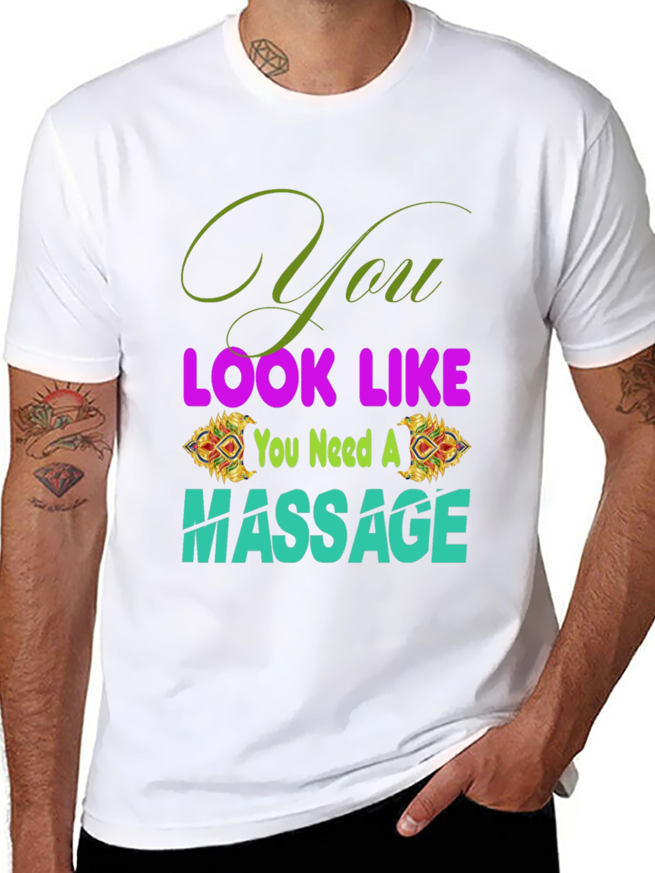 Black You Look Like You Need a Massage T-Shirt view 8
