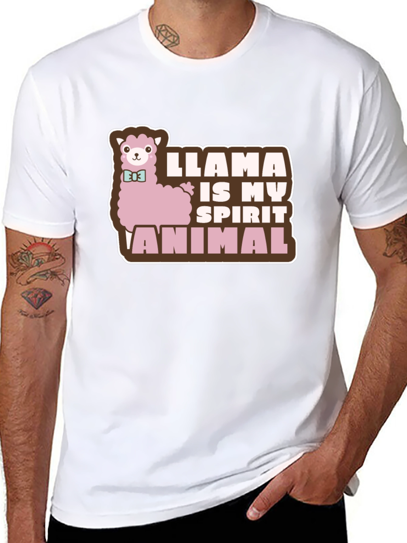 Black Llama is My Spirit Animal T-Shirt - Black Cotton Tee view 8