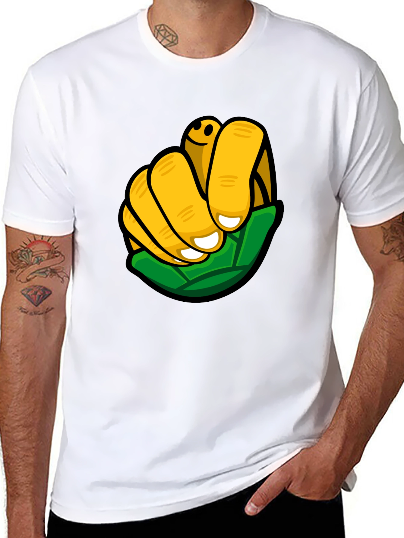 Black Funky Graphic Print Black T-Shirt view 8