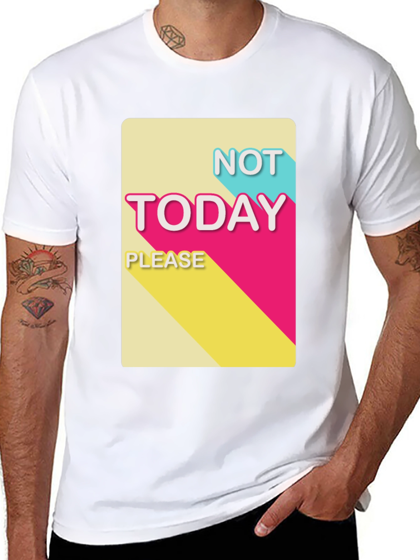 Black Not Today Please T-Shirt - Funny Slogan Tee view 8