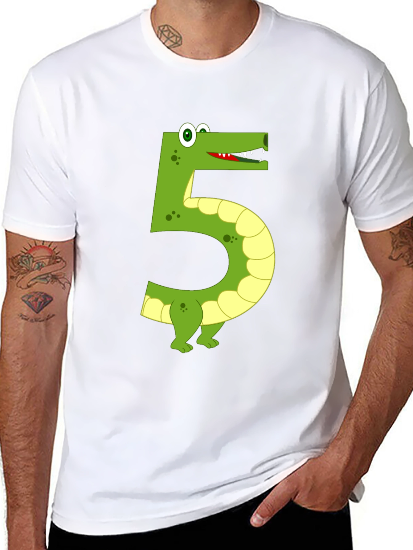 Black Fun Number 5 Alligator Tee view 8