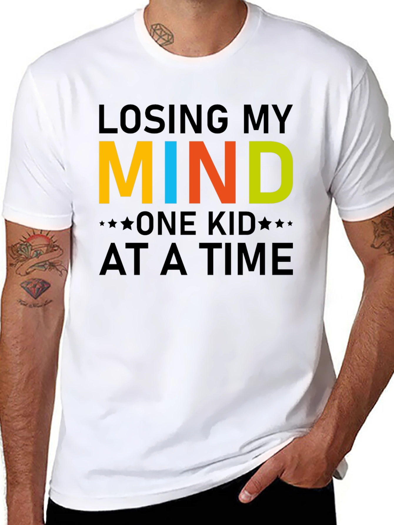 Black Losing My Mind One Kid at a Time T-Shirt view 8