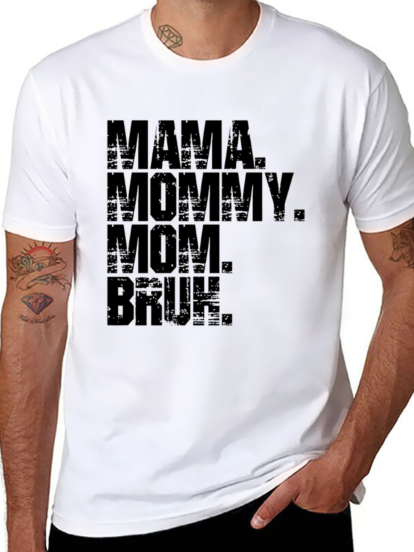 Black Mama Mommy Mom Bruh Funny T-Shirt view 8