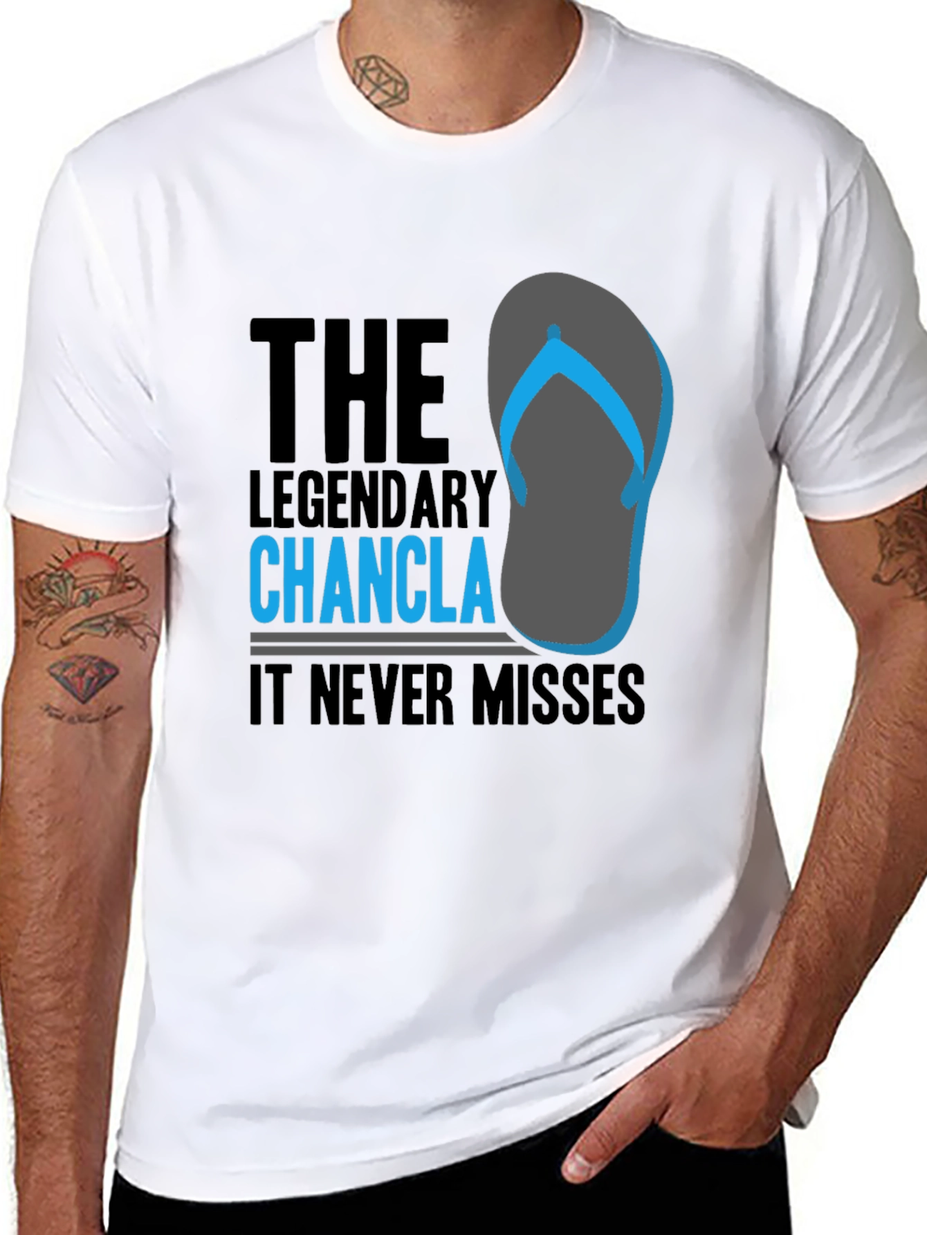 Black The Legendary Chancla Graphic T-Shirt view 8