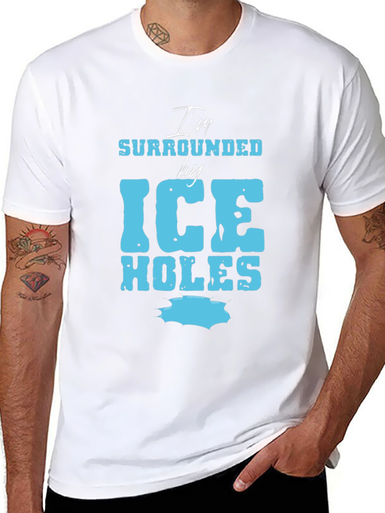I'm Surrounded by Ice Holes Graphic Tee - 8
