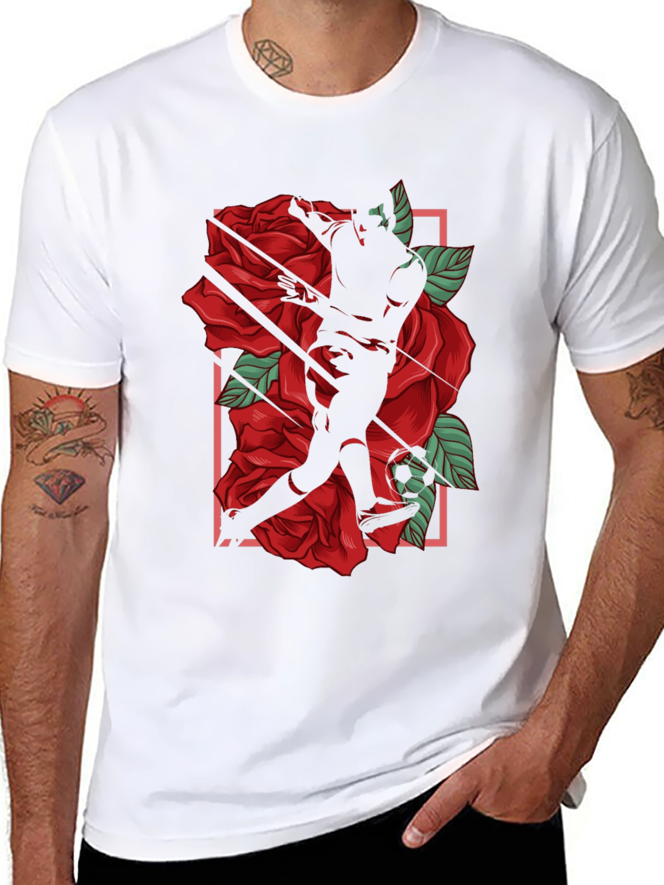 Black Rose Baseball Graphic T-Shirt view 8