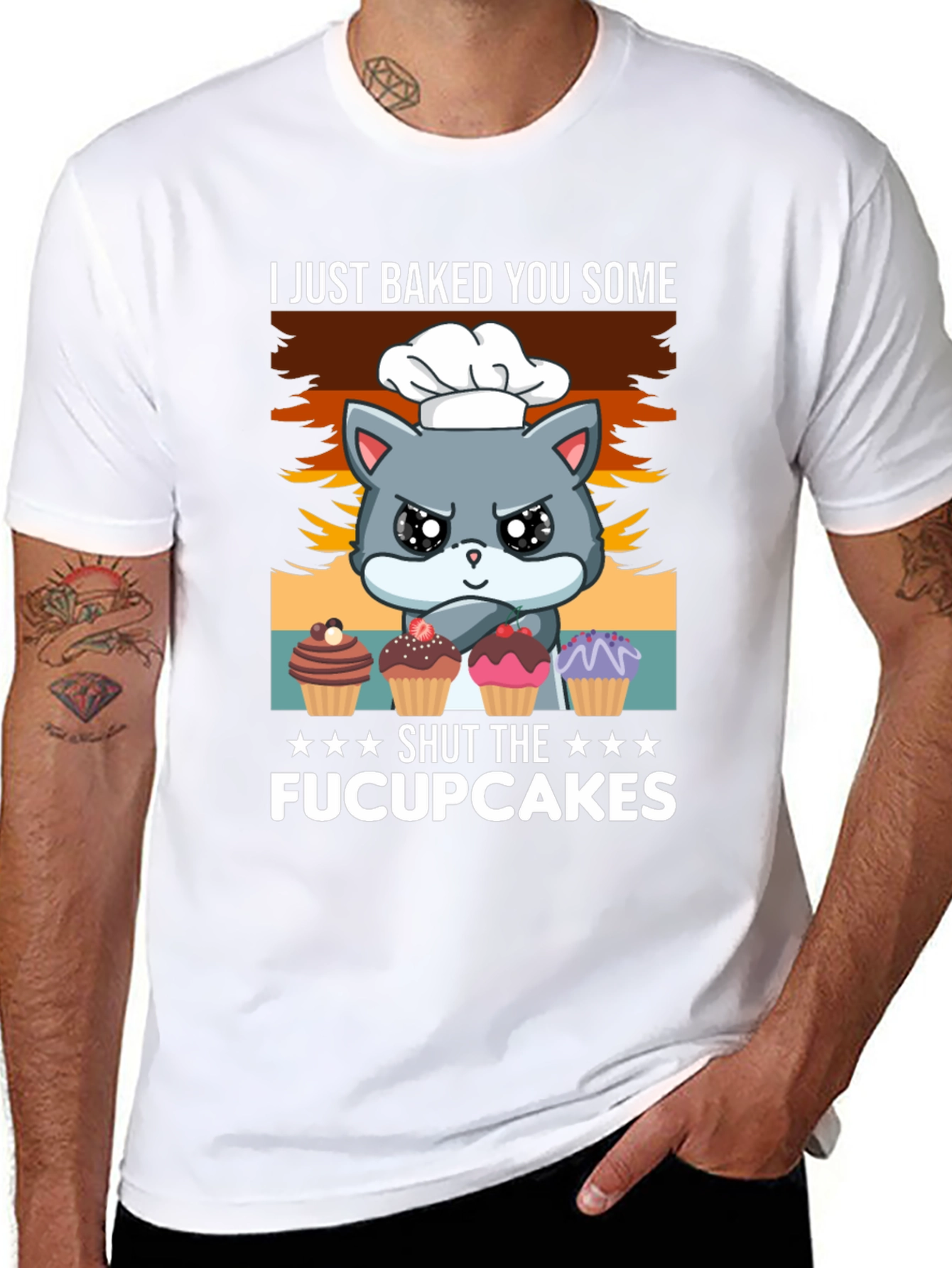 Black I Just Baked You Some Fucupcakes T-Shirt view 8