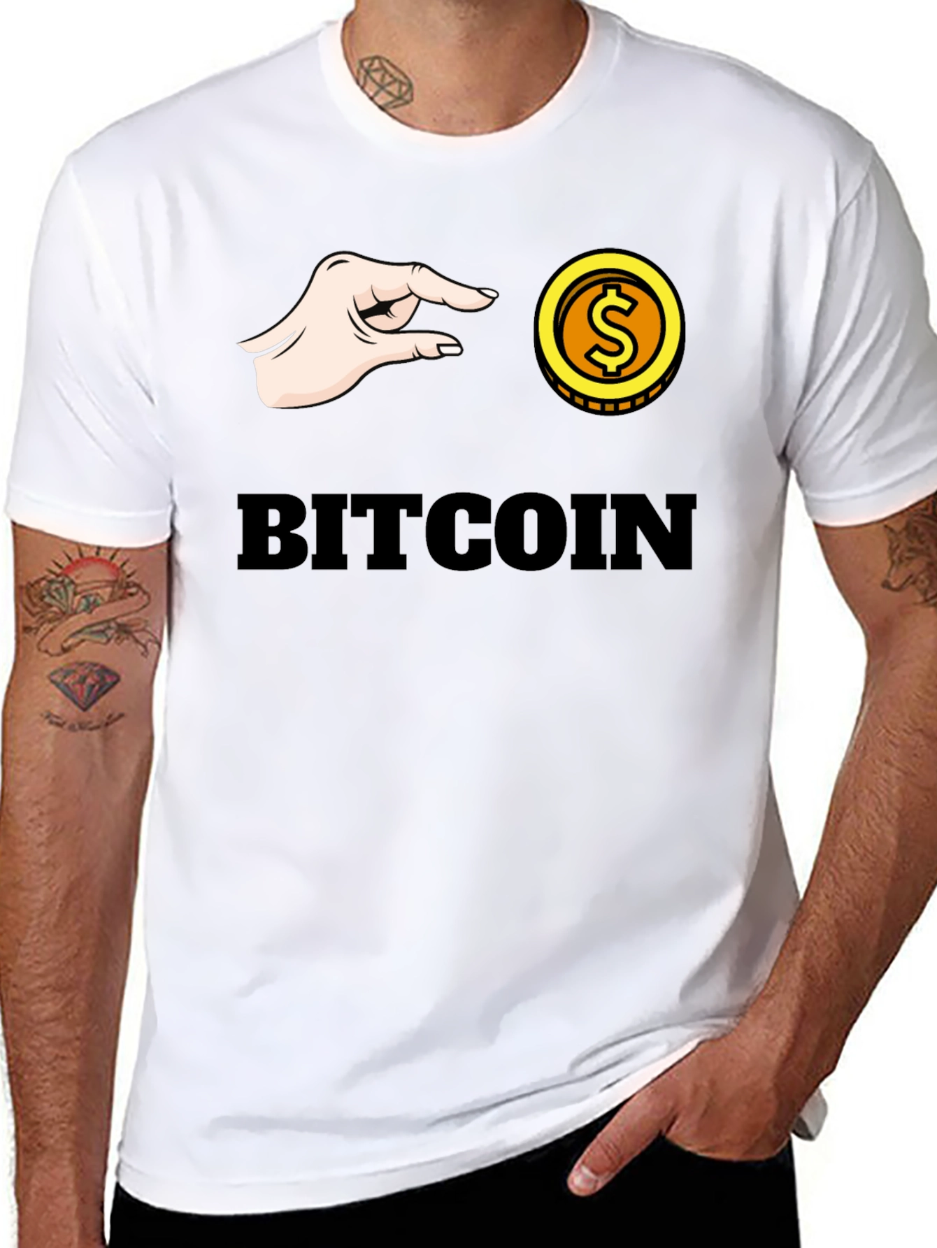 Black Bitcoin Pinch T-Shirt - Crypto Graphic Tee view 8