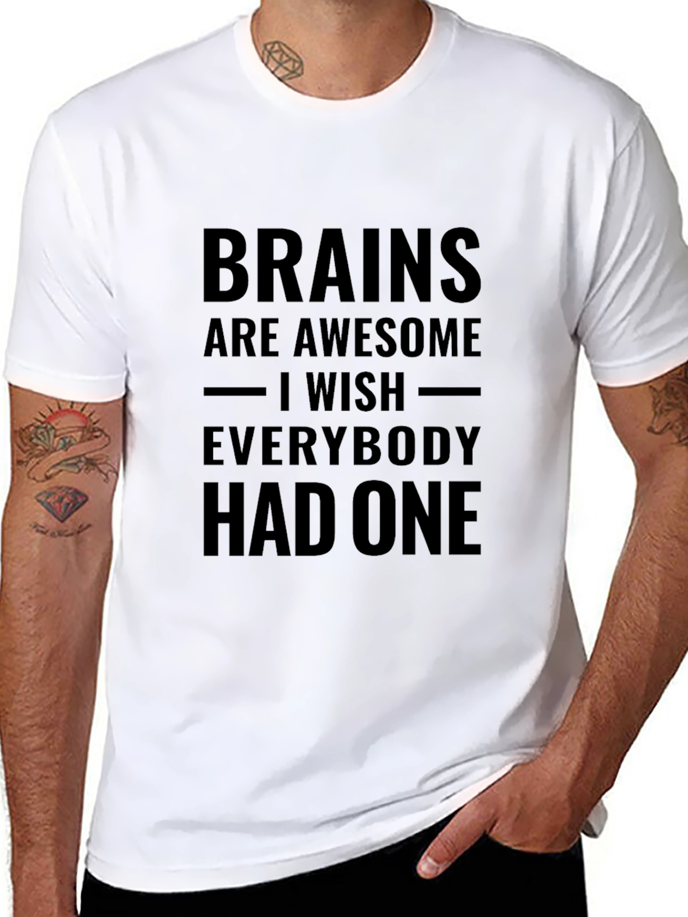 Black Brains are Awesome Graphic T-Shirt - Unisex view 8