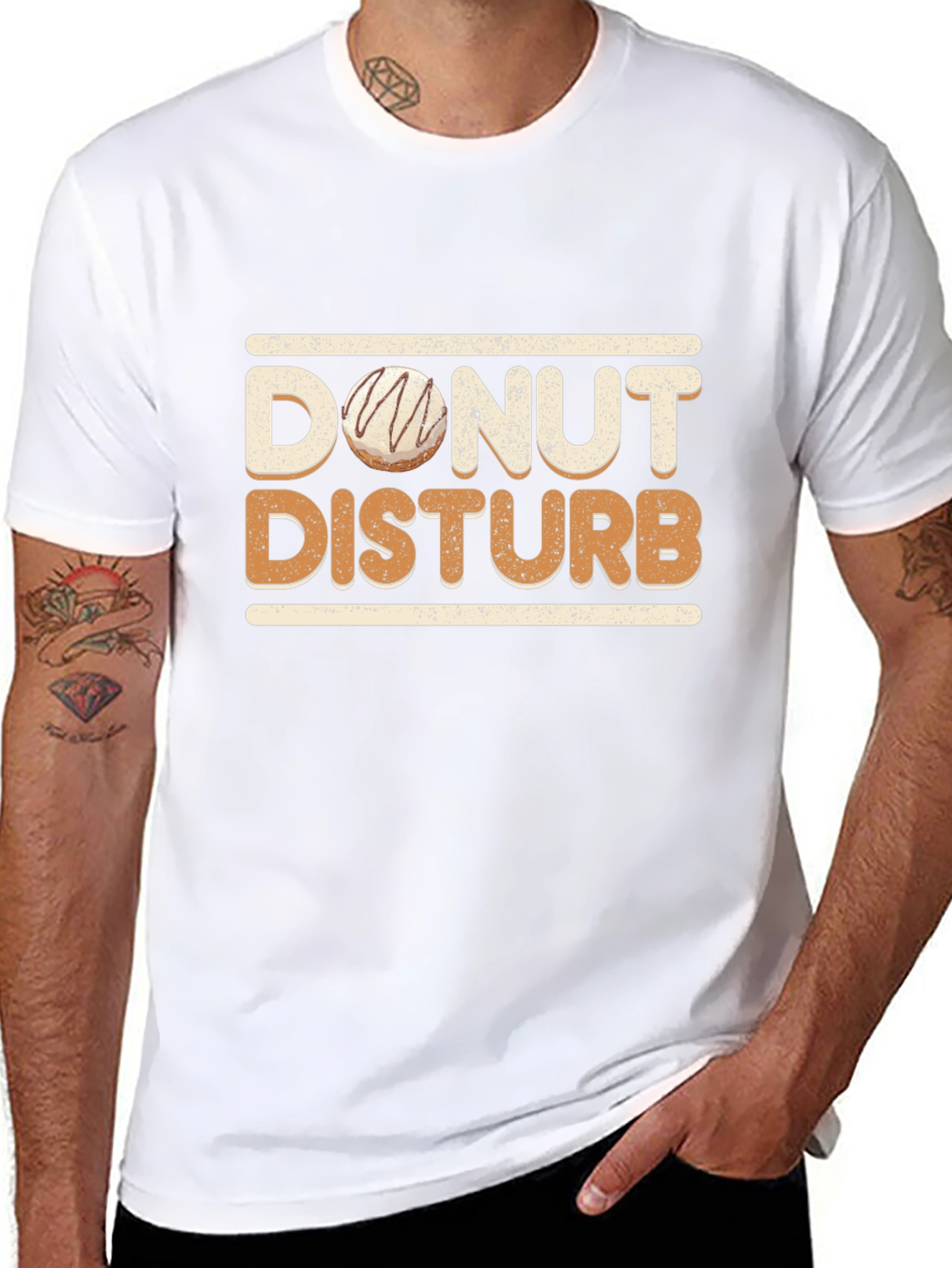Black Donut Disturb Graphic T-Shirt - Funny Novelty Tee view 8