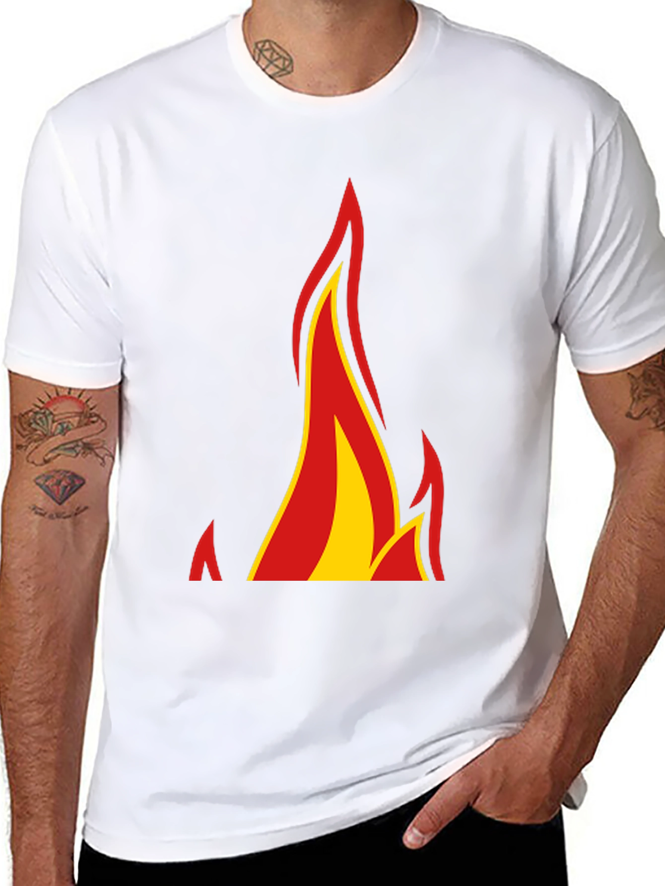 Black Flame Graphic Black T-Shirt view 8