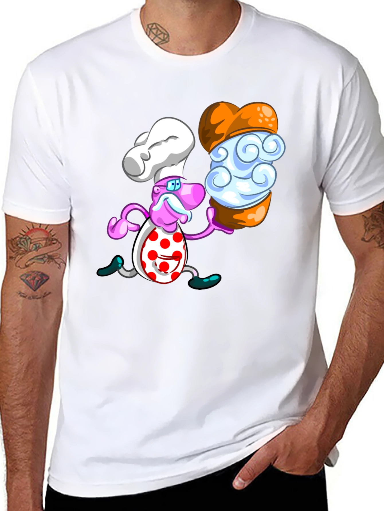 Black Chef Dessert T-Shirt - Unique Graphic Tee view 8