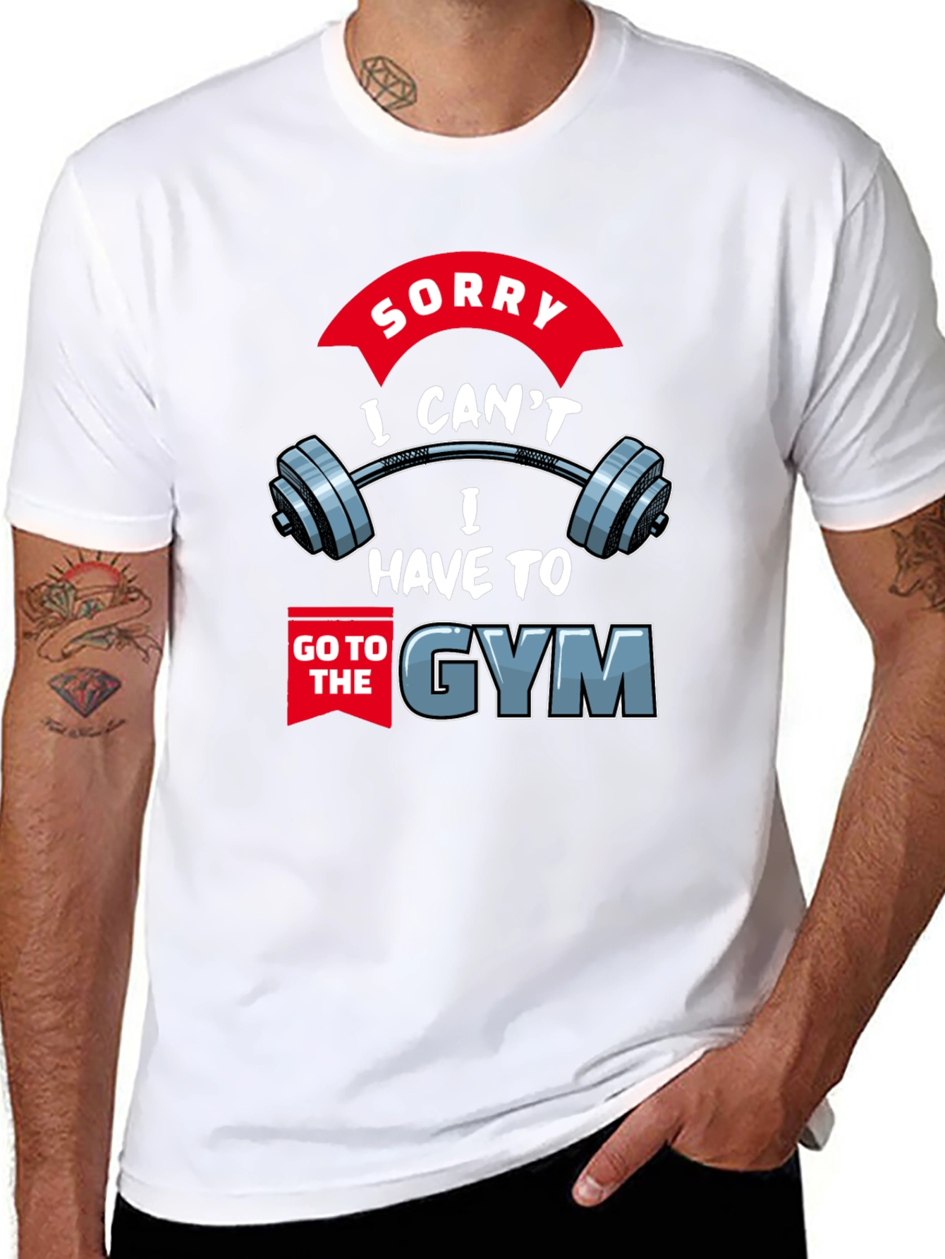 Black Gym Excuse T-Shirt: Sorry I Can't, I Have to Go view 8