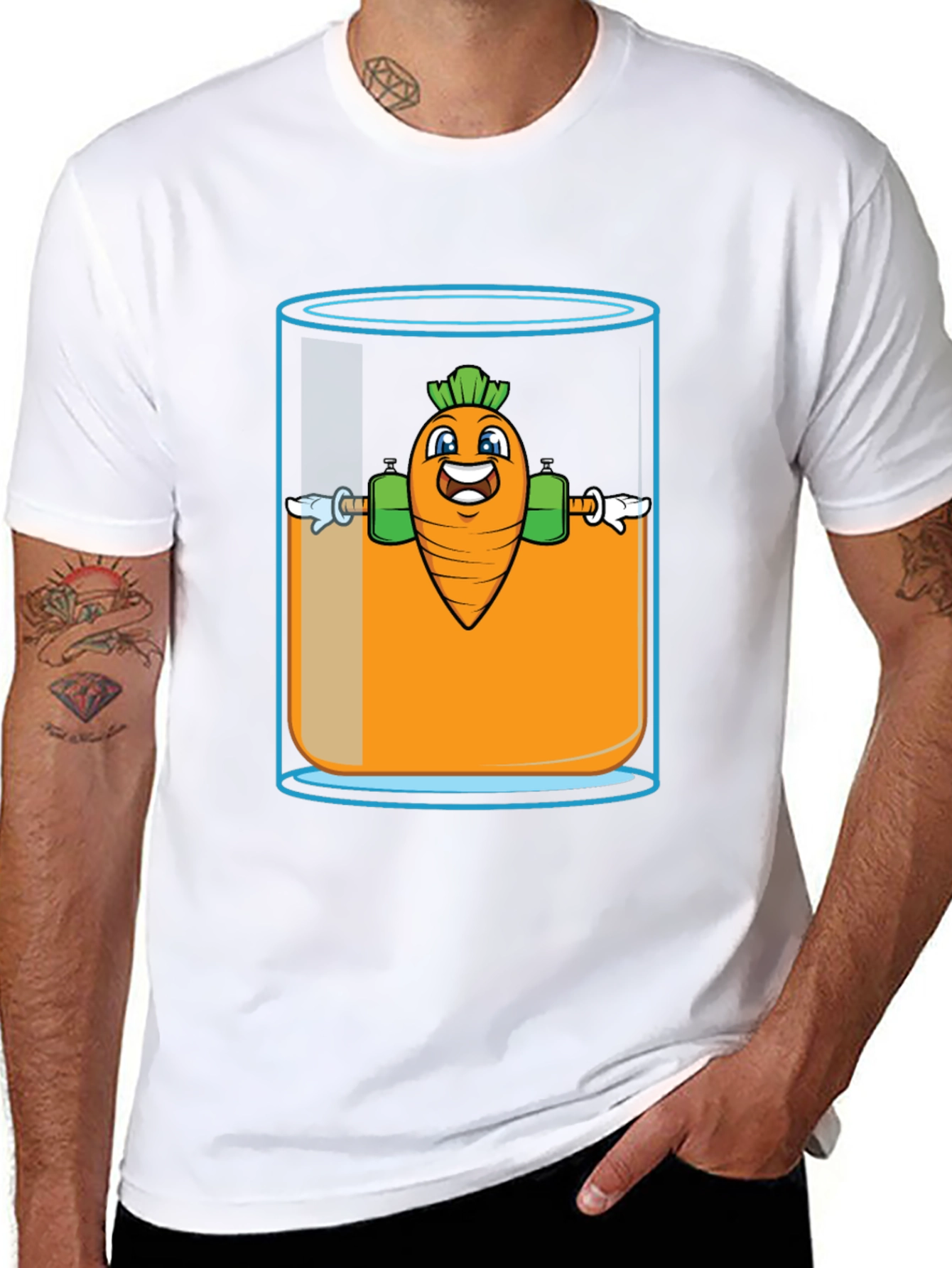 Black Funny Carrot Juice Gym T-Shirt - Black view 8