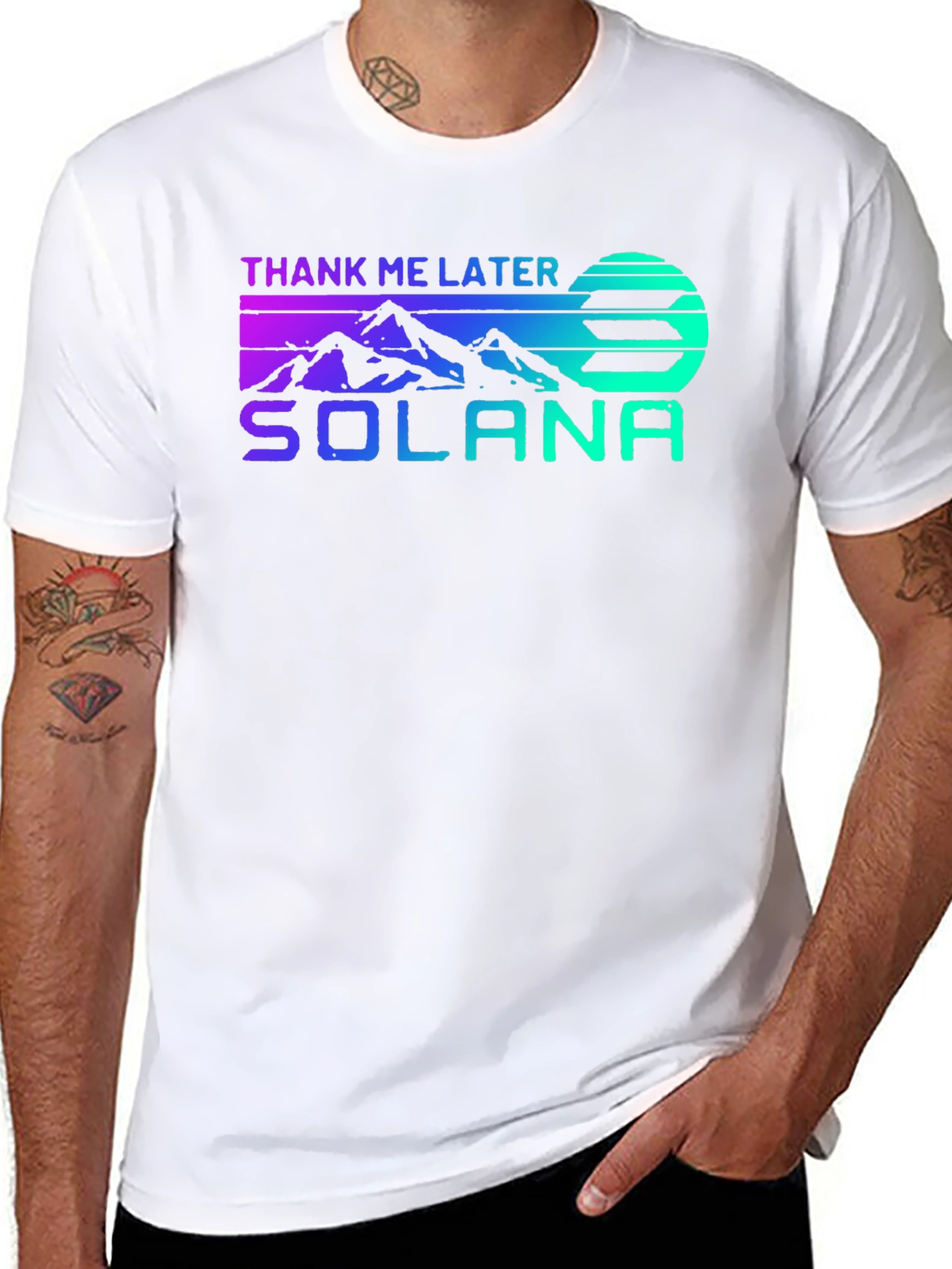 Black Solana Crypto Thank Me Later Graphic T-Shirt view 8