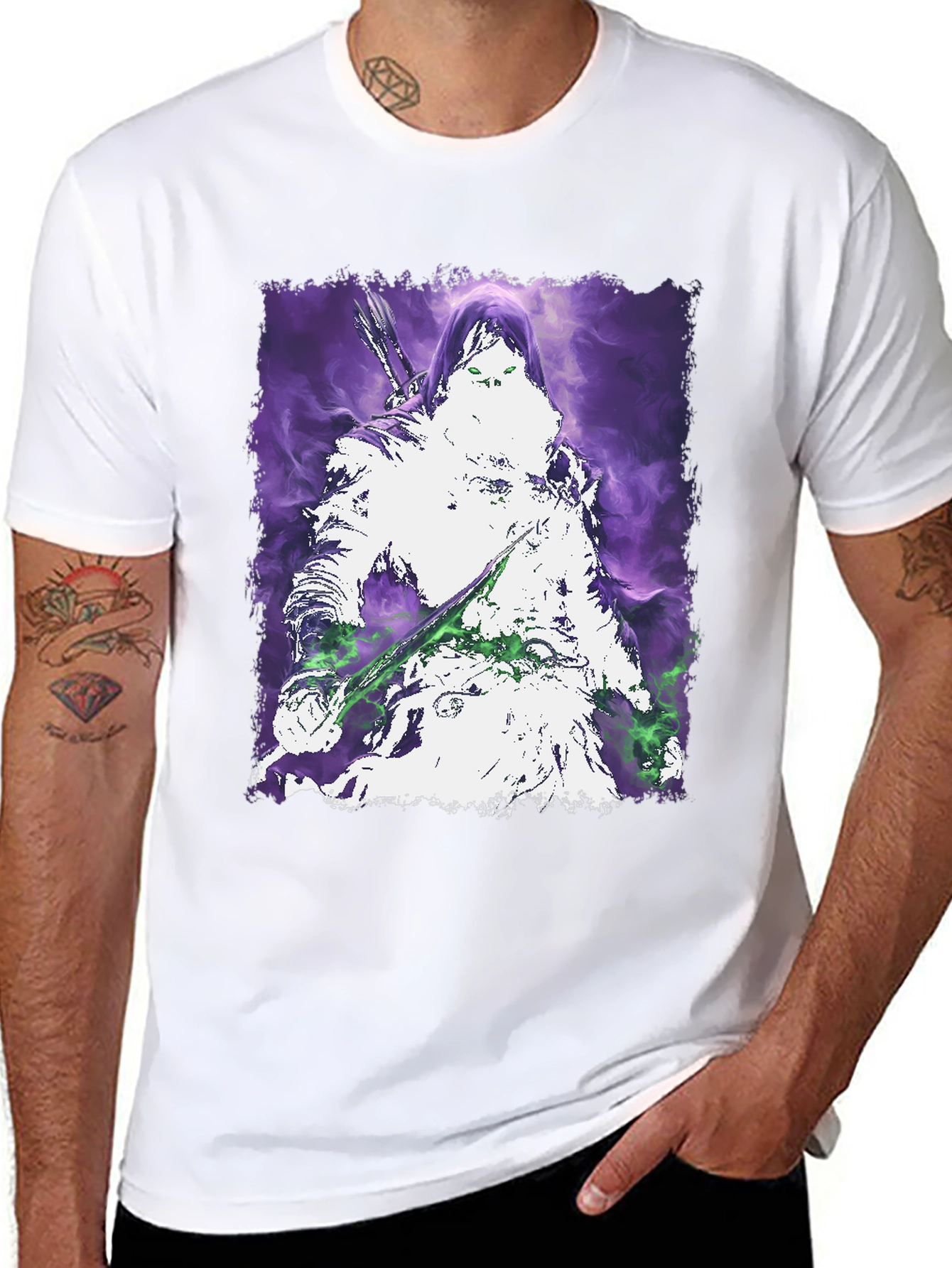 Black Mystic Warrior Graphic Tee - Black view 8