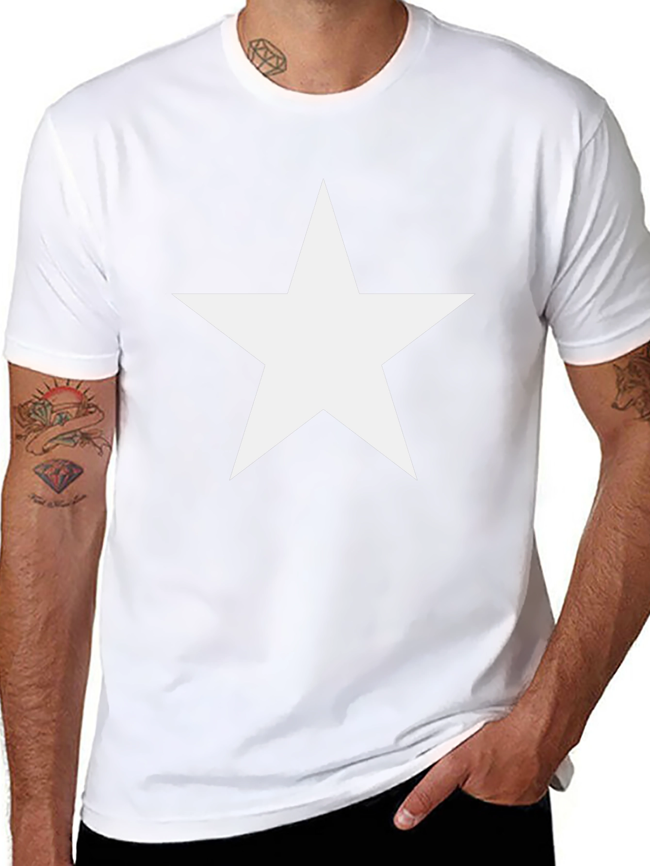 Black Bold Star Graphic Black T-Shirt view 8