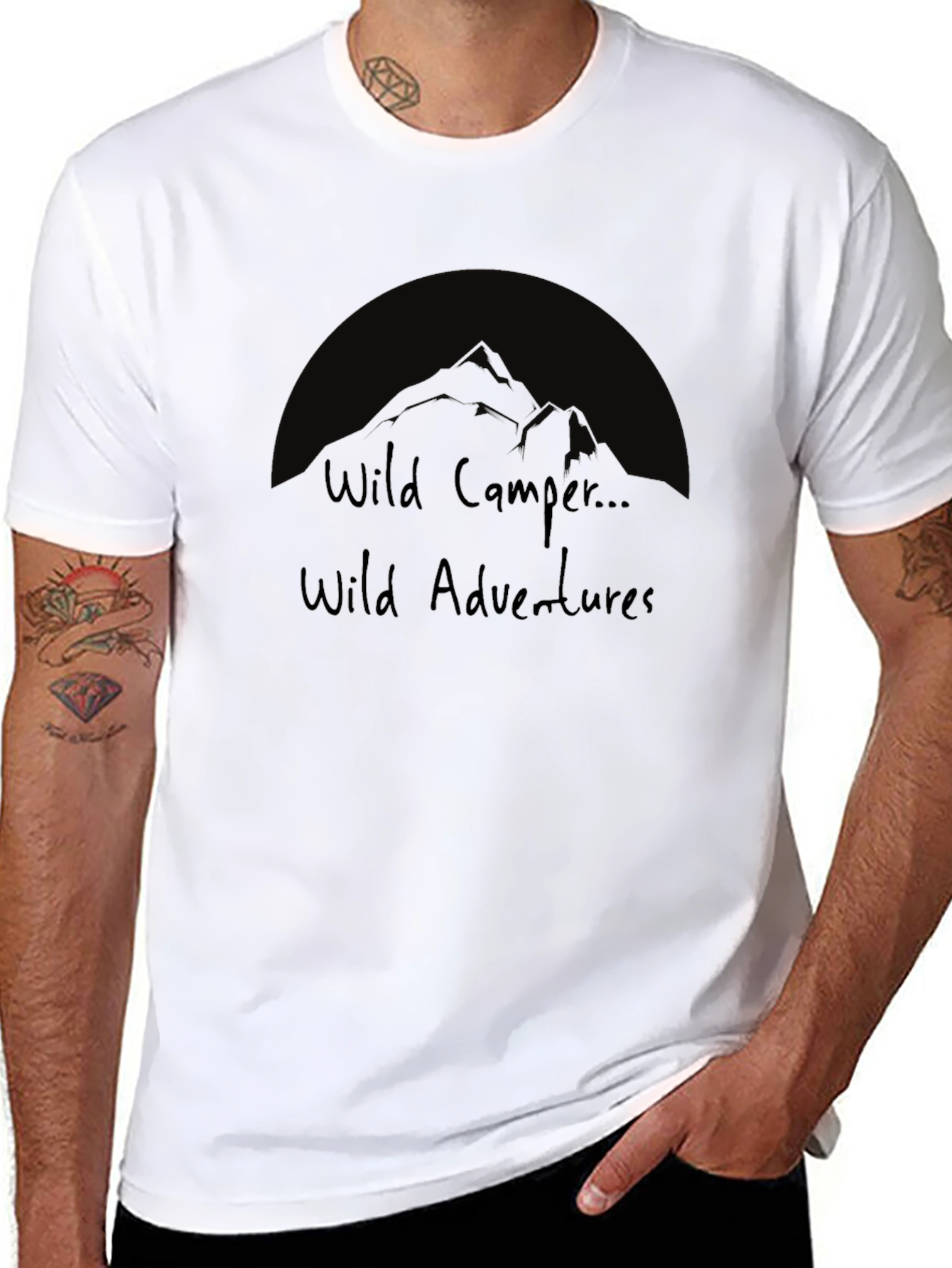 Black Wild Camper Adventures Graphic T-Shirt view 8