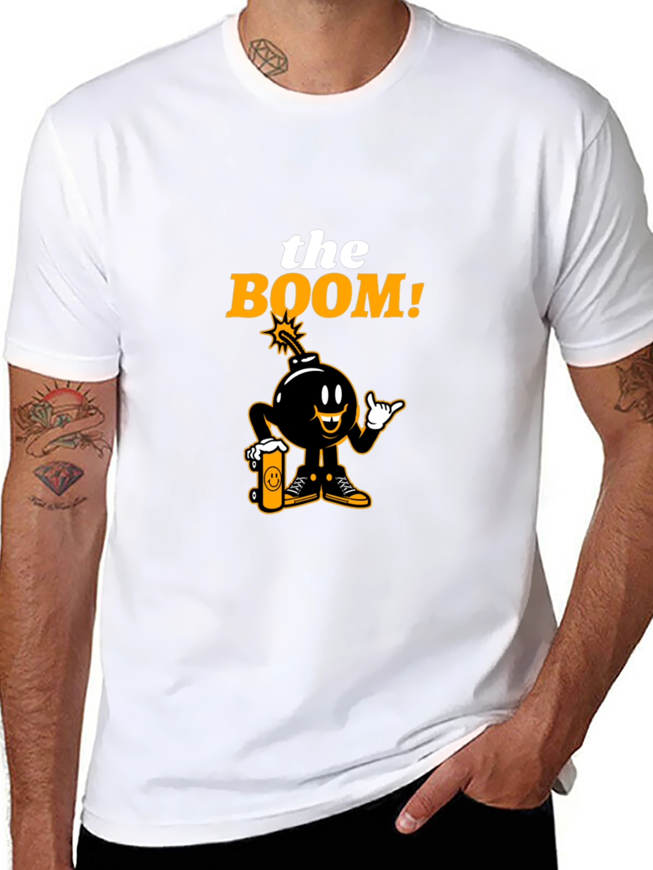 Black The Boom! Graphic Print Black T-Shirt view 8