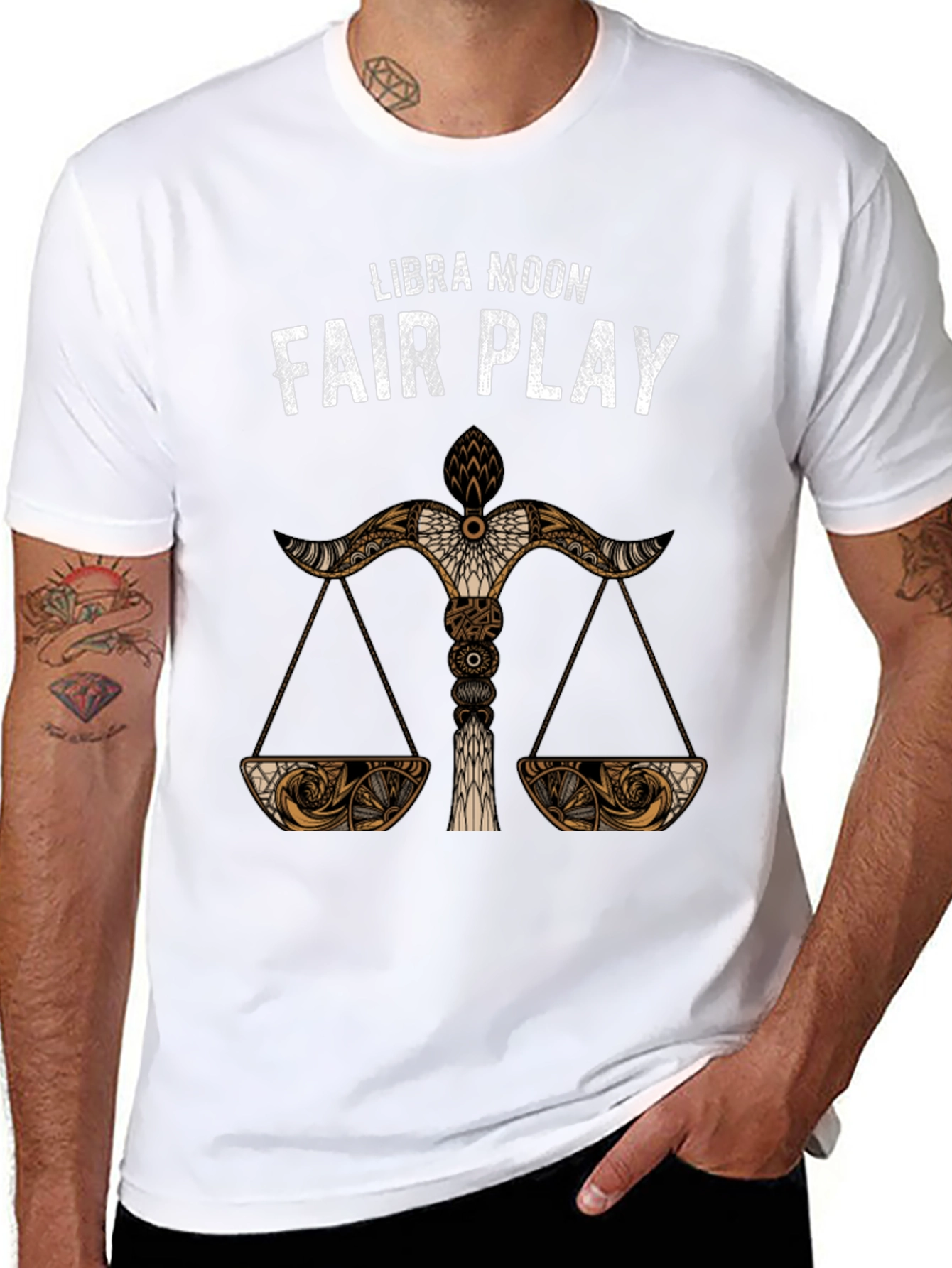 Black Libra Moon Fair Play Graphic Tee view 8