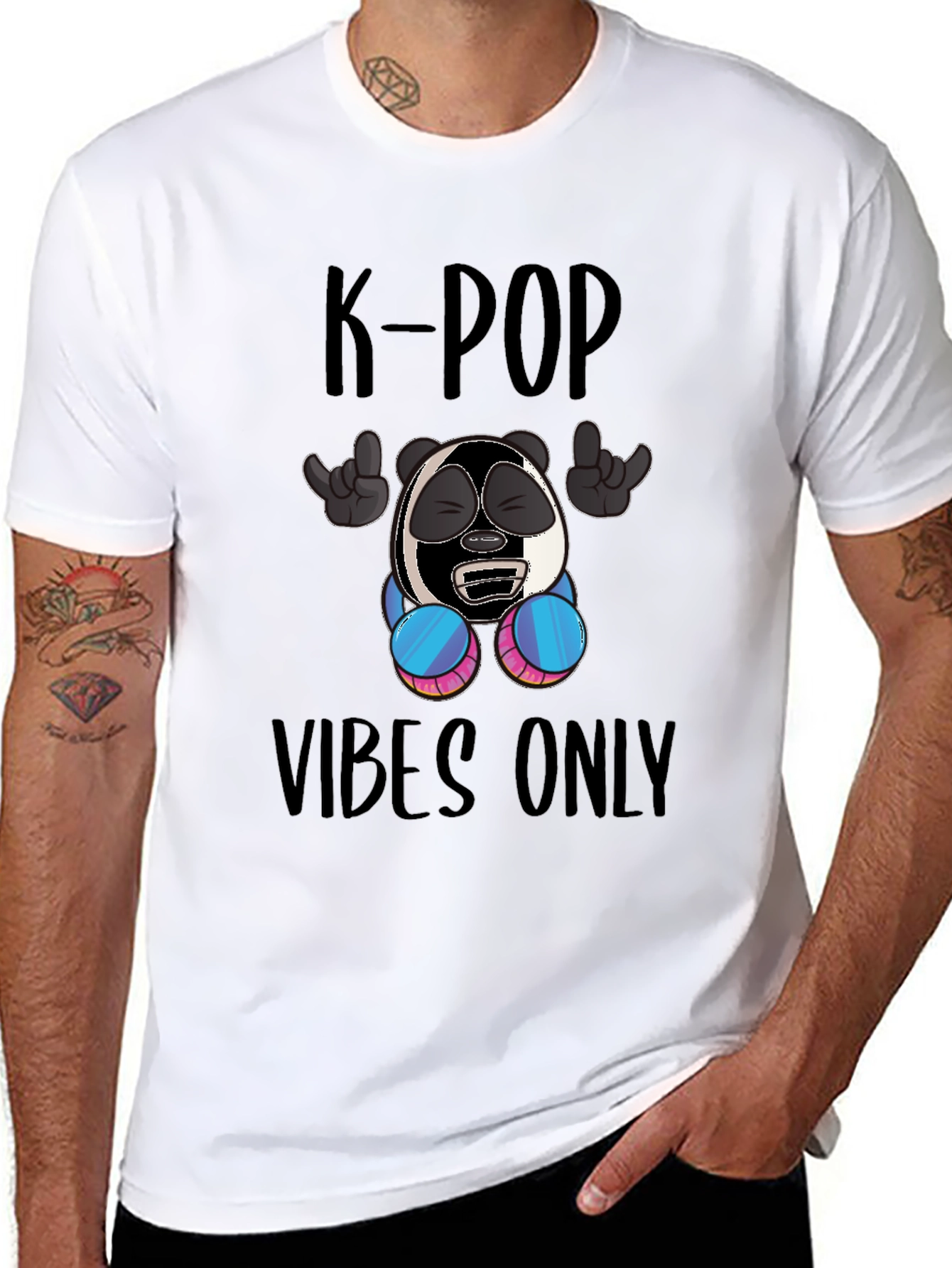 Black K-Pop Vibes Only Graphic Tee - Fun Style view 8