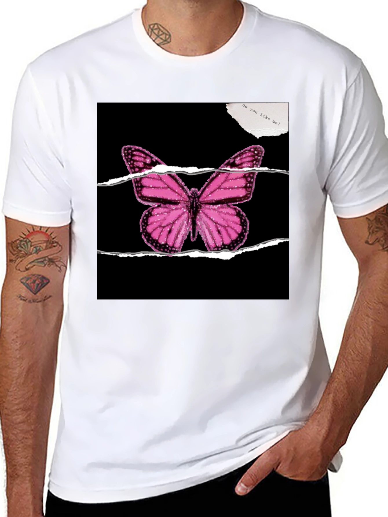 Black Butterfly Graphic Black T-Shirt view 8