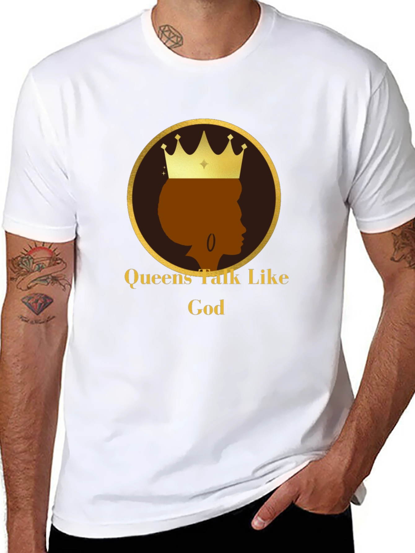 Black Queens Talk Like God Black T-Shirt view 8
