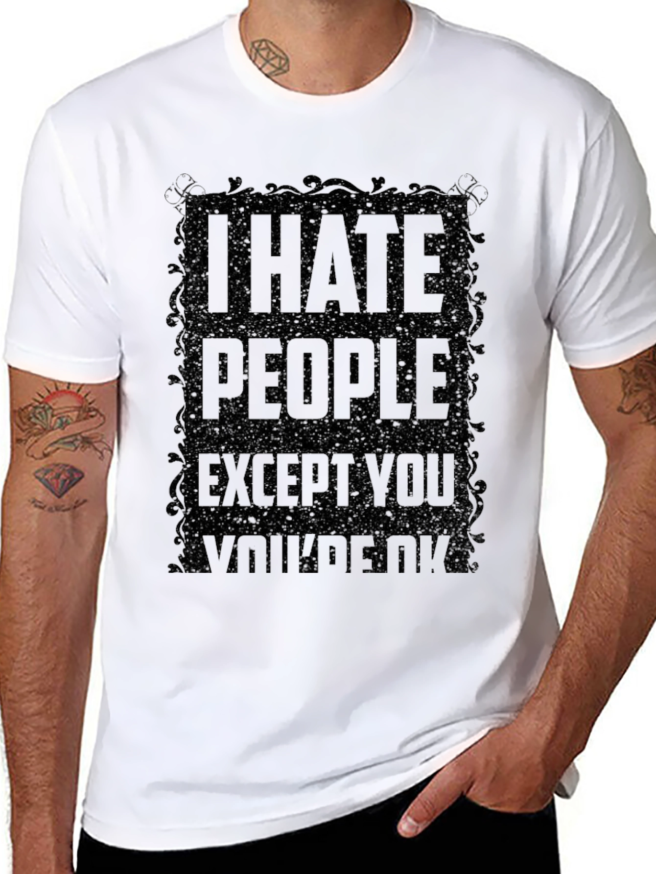 Black I Hate People T-Shirt - Sarcastic Humor Tee view 8