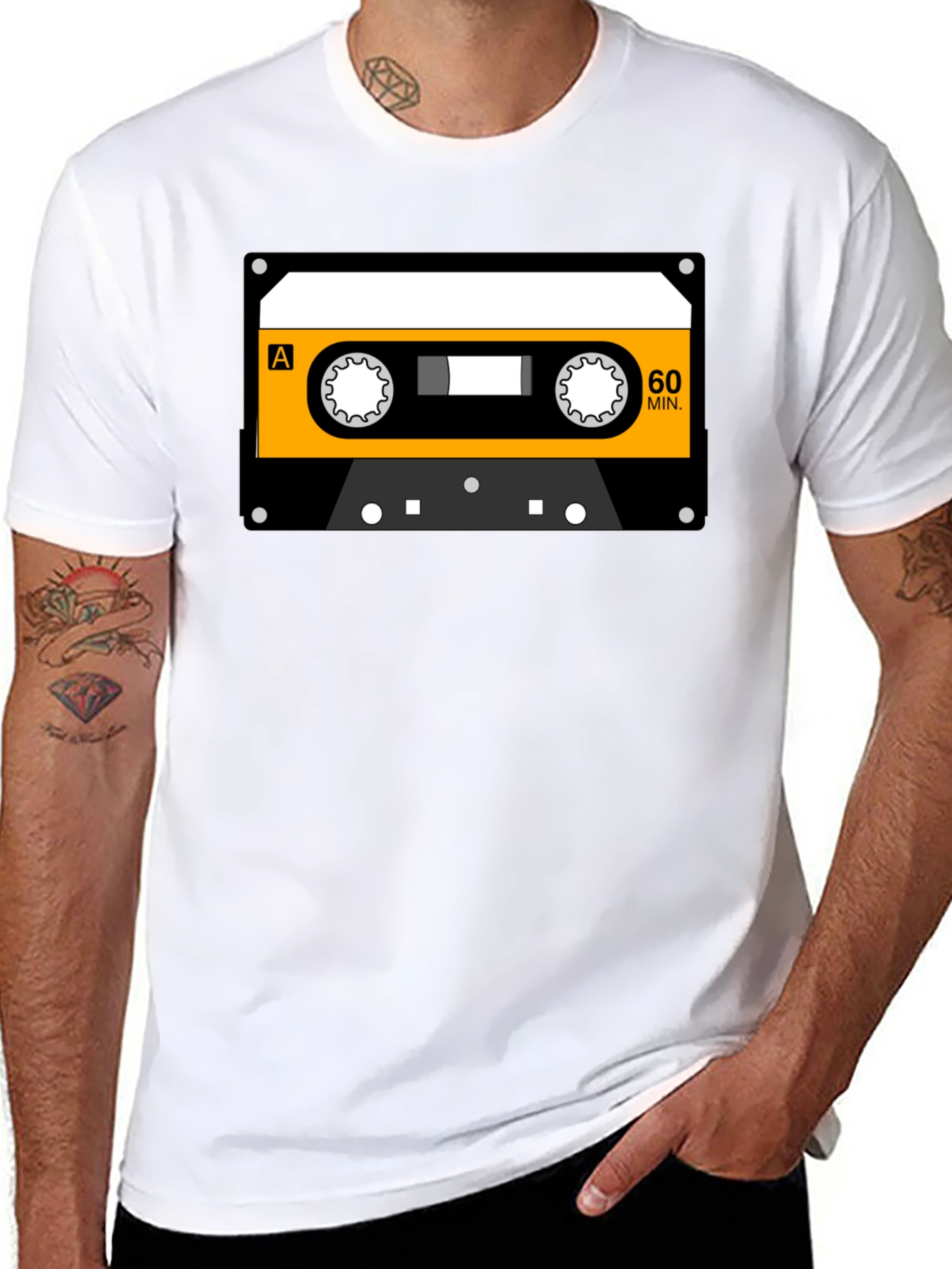 Black Retro Cassette Tape Graphic T-Shirt view 8